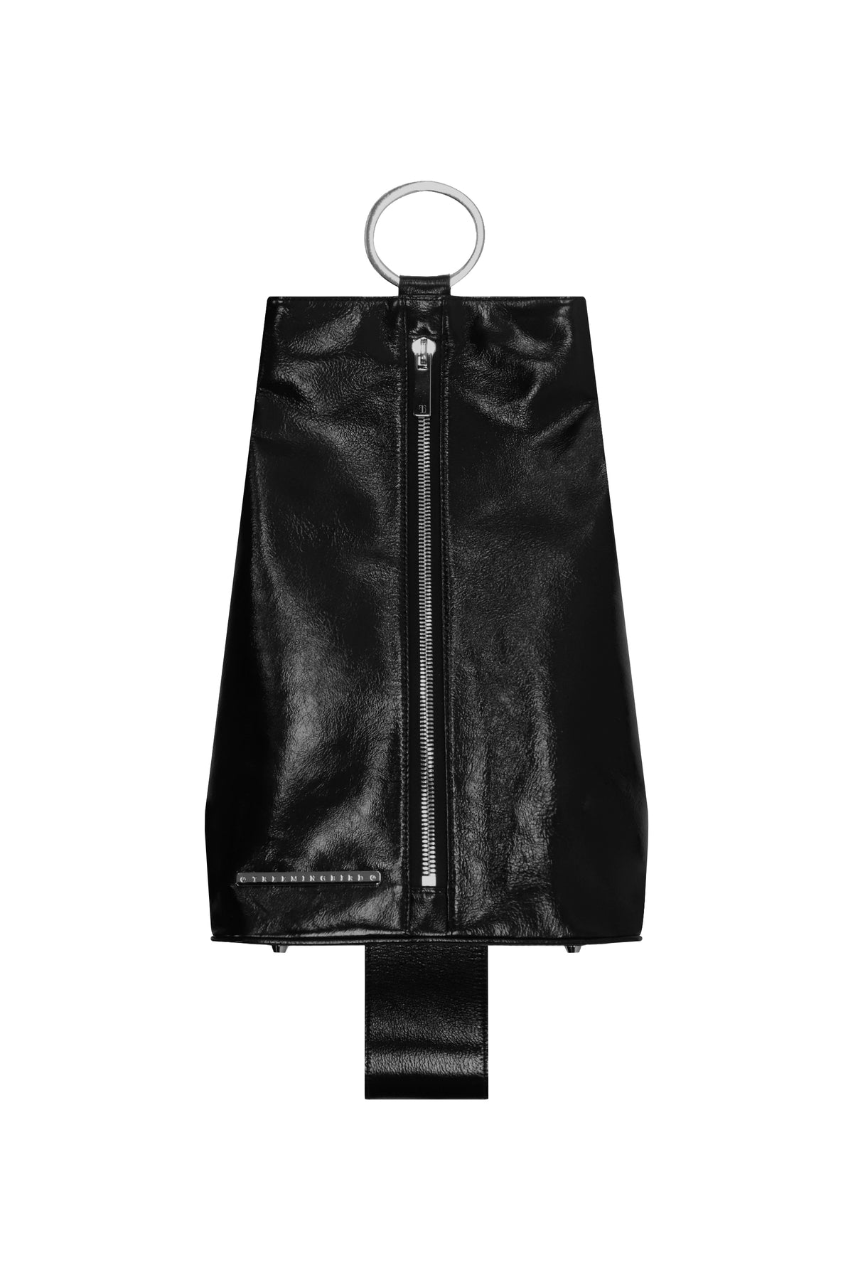 Treemingbird 2-Way Carried O Ring Leather Bag Black