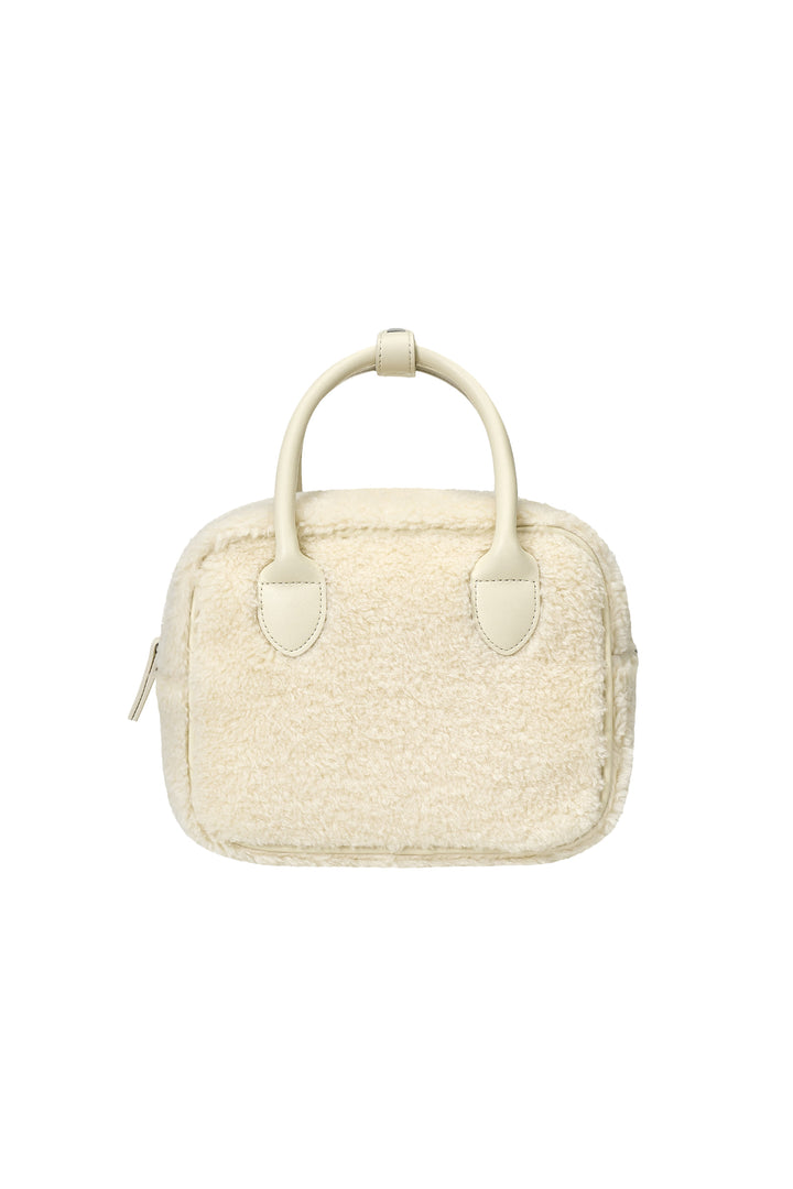Emis Teddy Square Tote Bag-Ivory