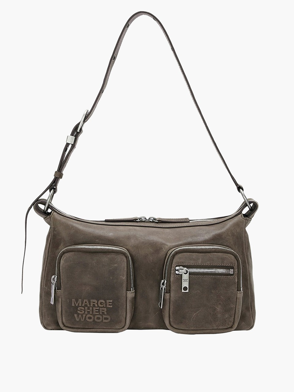 Margesherwood Outpocket Hobo washed brown pull-up