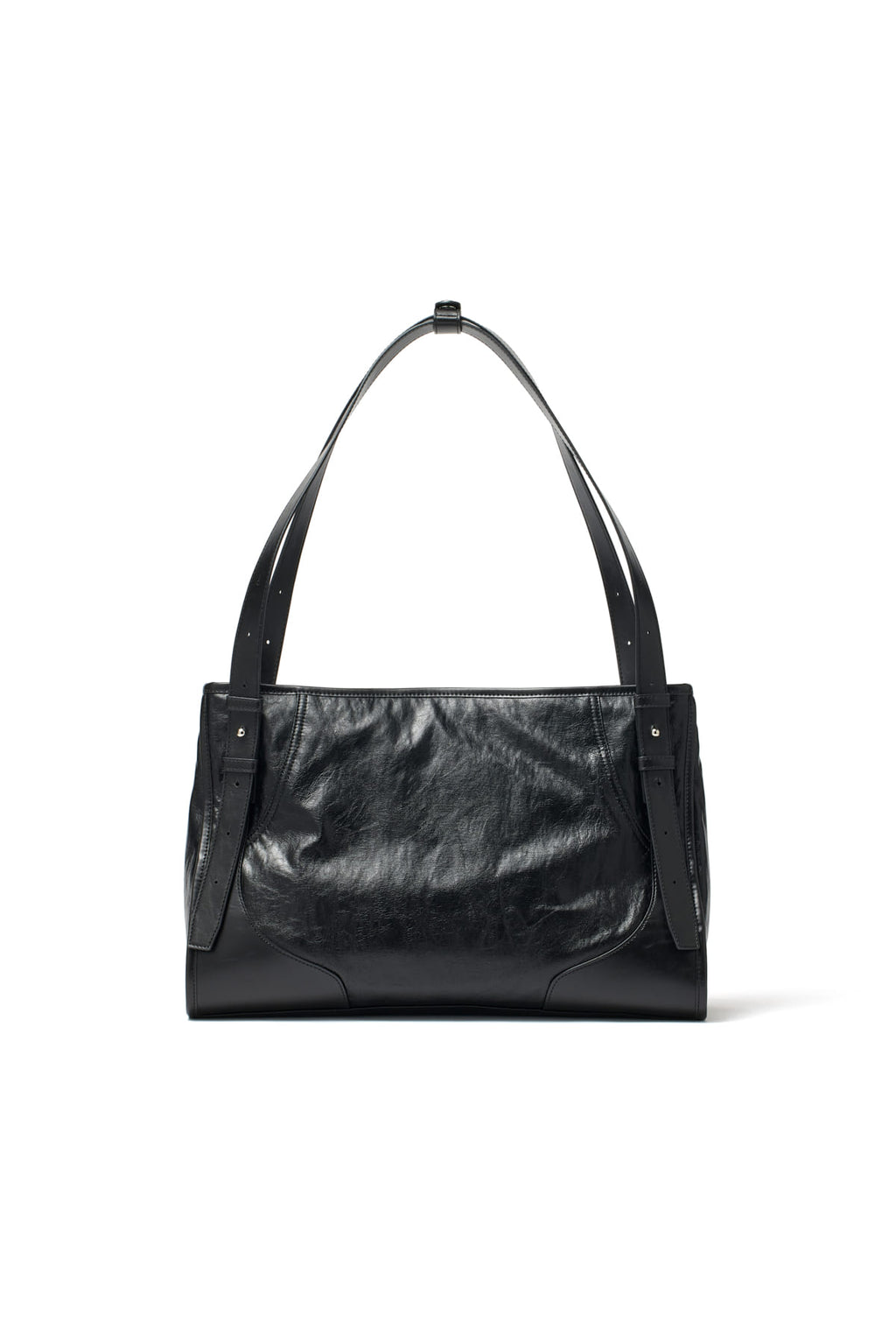 [matinkim] TWO WAY STRAP SQUARE BAG IN BLACK