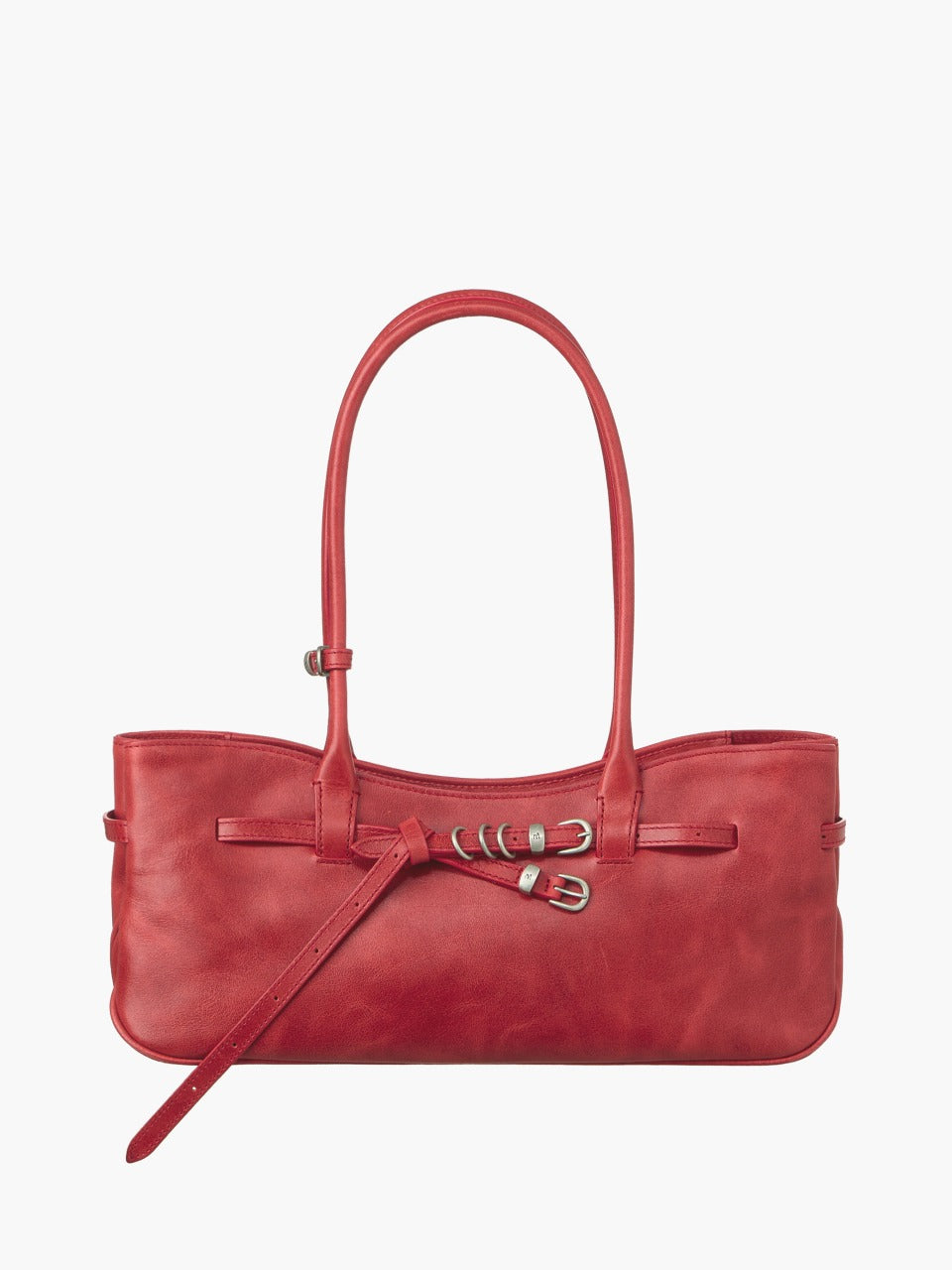 Margesherwood Grandma Used Shoulder Bag apple red pull-up