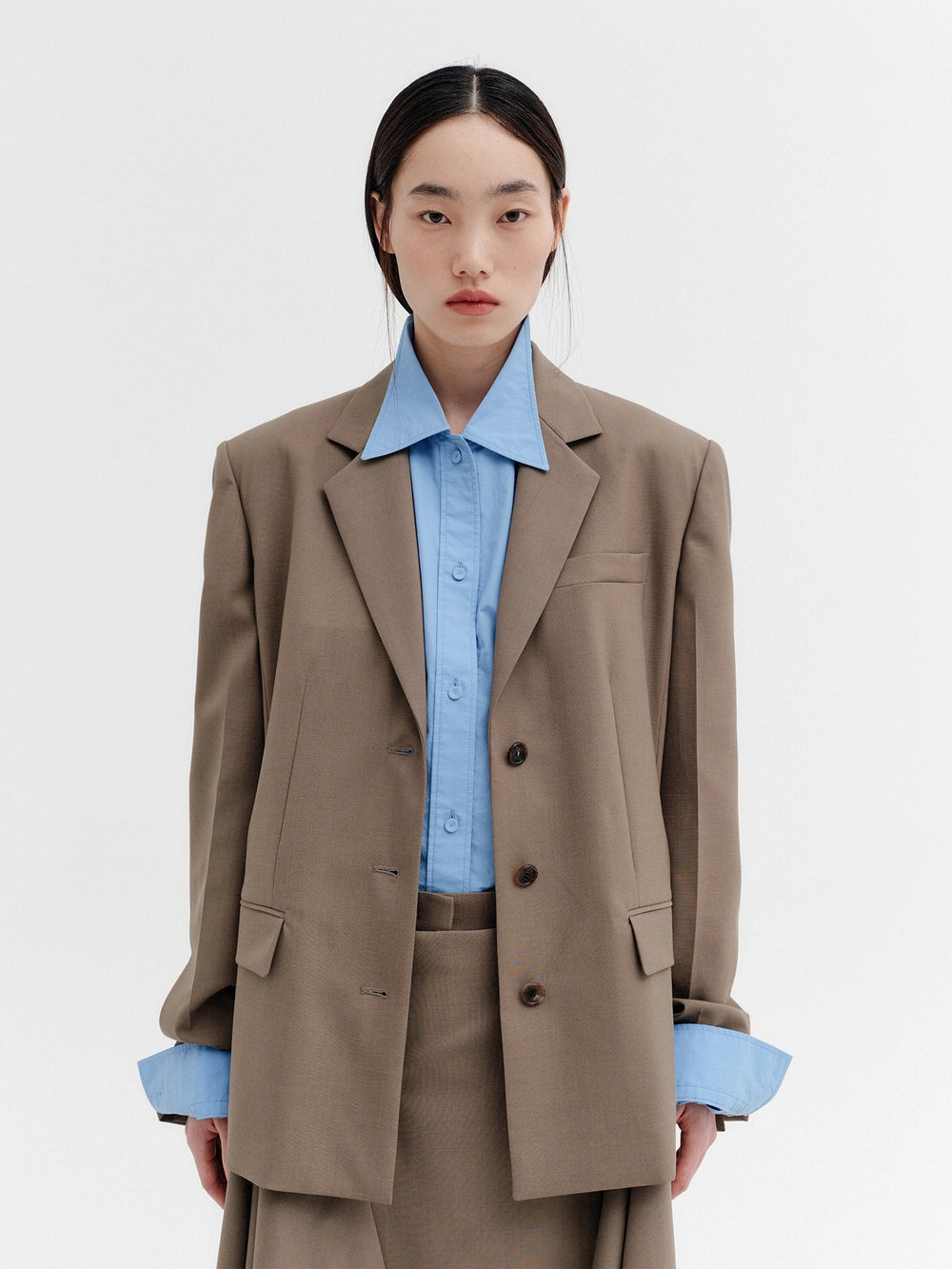 EENK Transformable Single-Breasted Jacket - Khaki