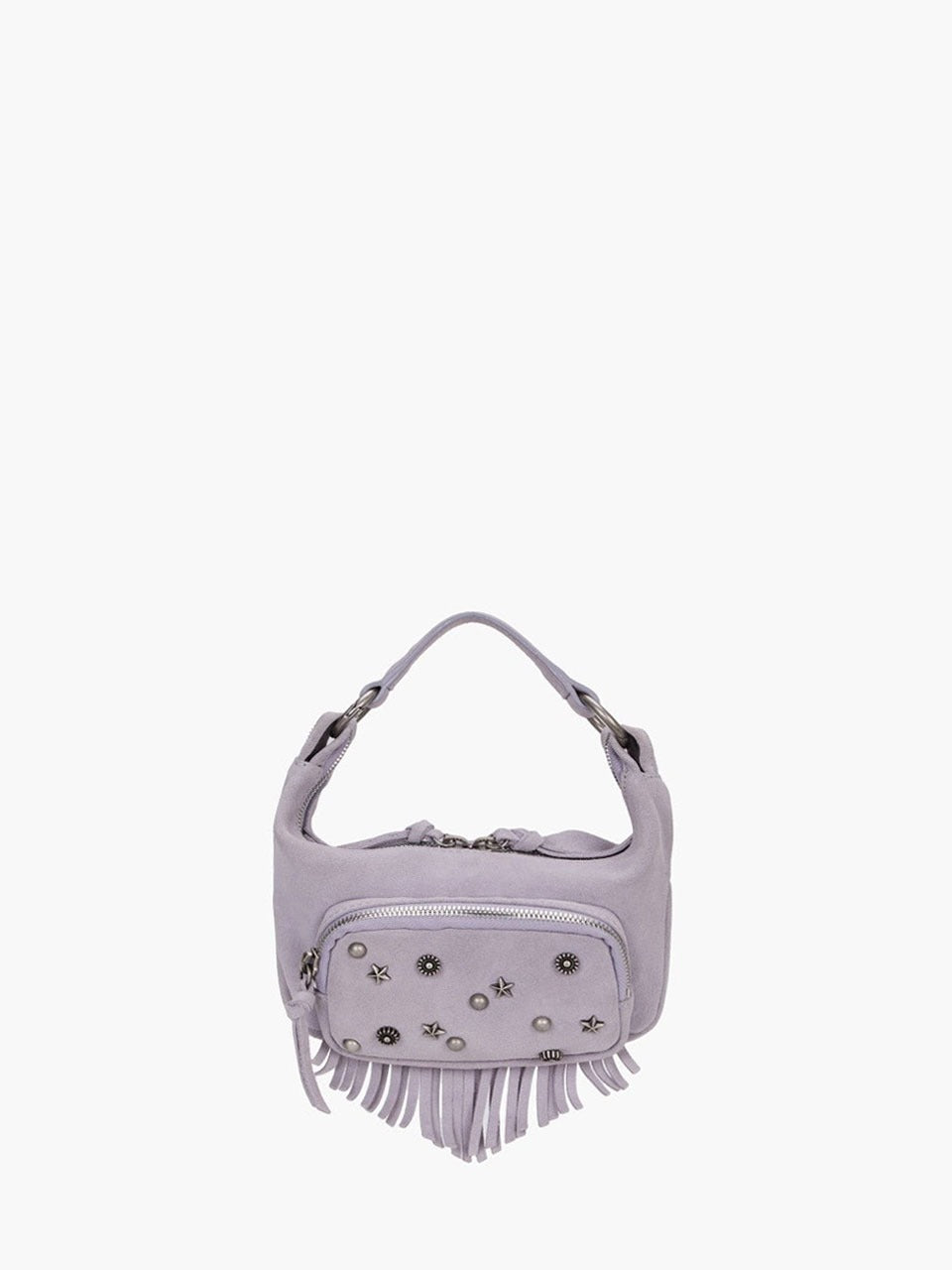 Margesherwood City Hobo Micro lavender grey studded suede