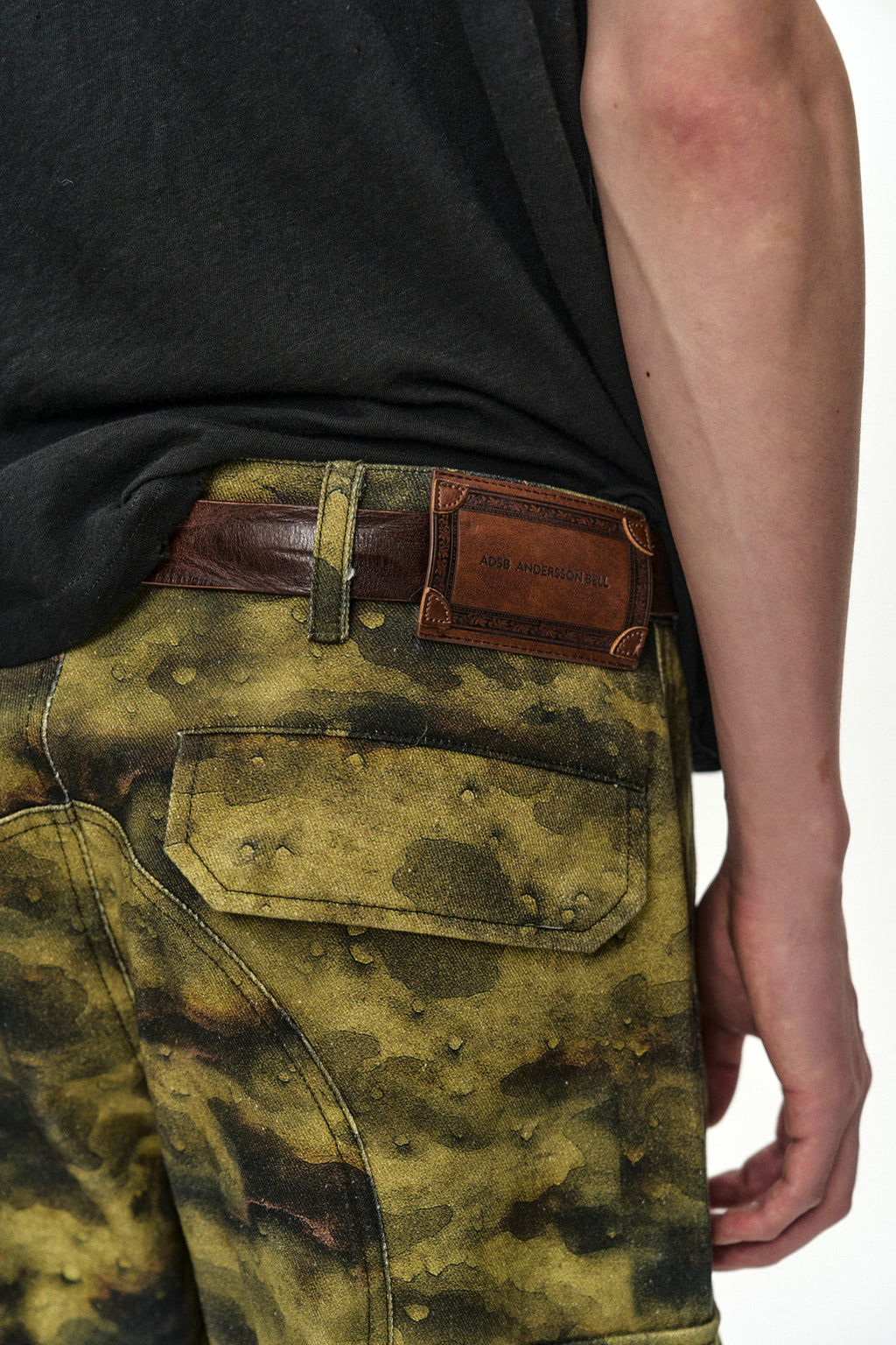 Andersson Bell Unisex Burnout Camouflage-Printed Cargo Jeans