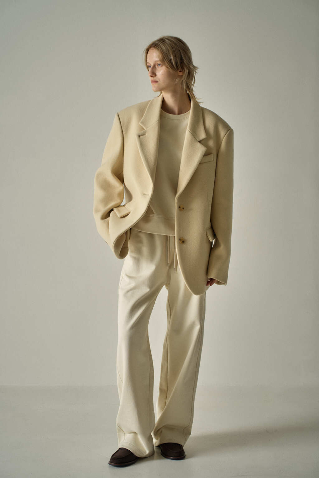 Facade Pattern Cashmere Blazer Coat butter