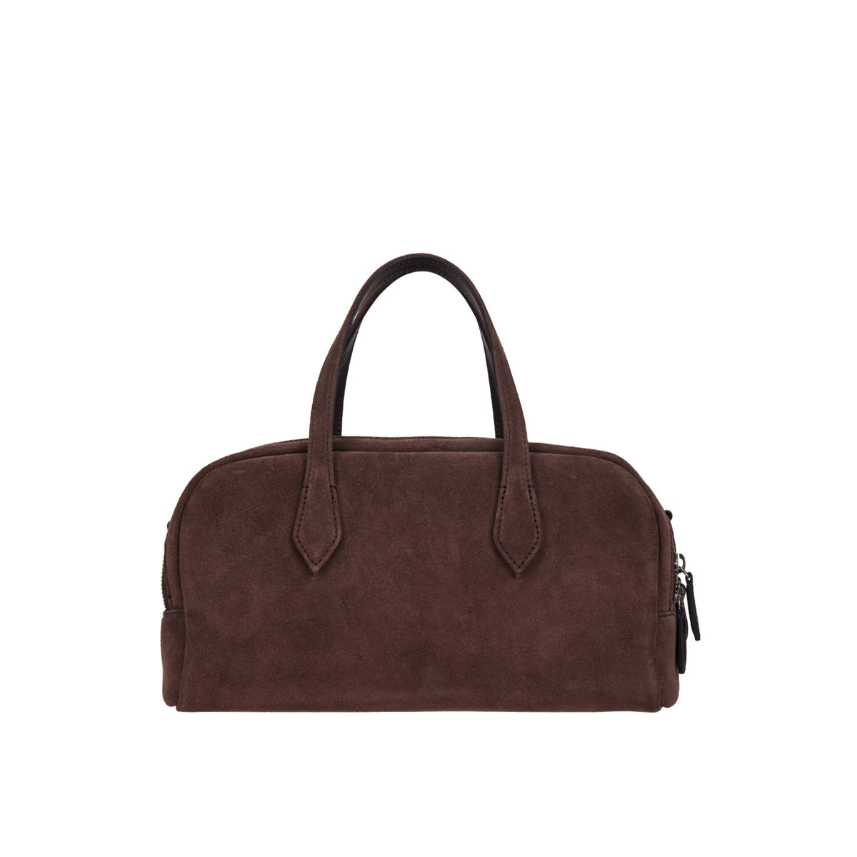 Vunque Halfmoon Two Block Suede Tote S Rum Brown
