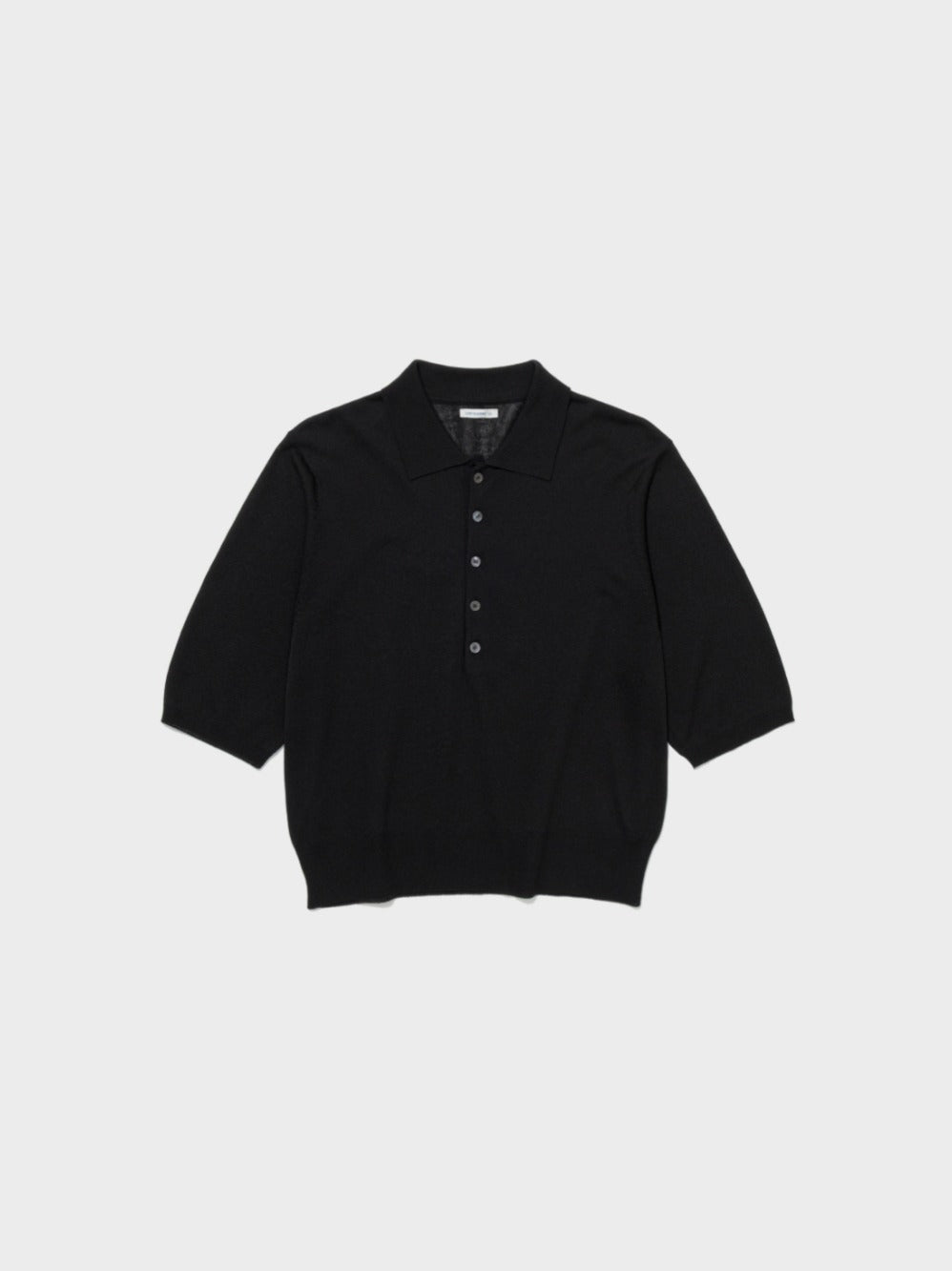 Low Classic Sheer Linen Blended Polo Sweater Black