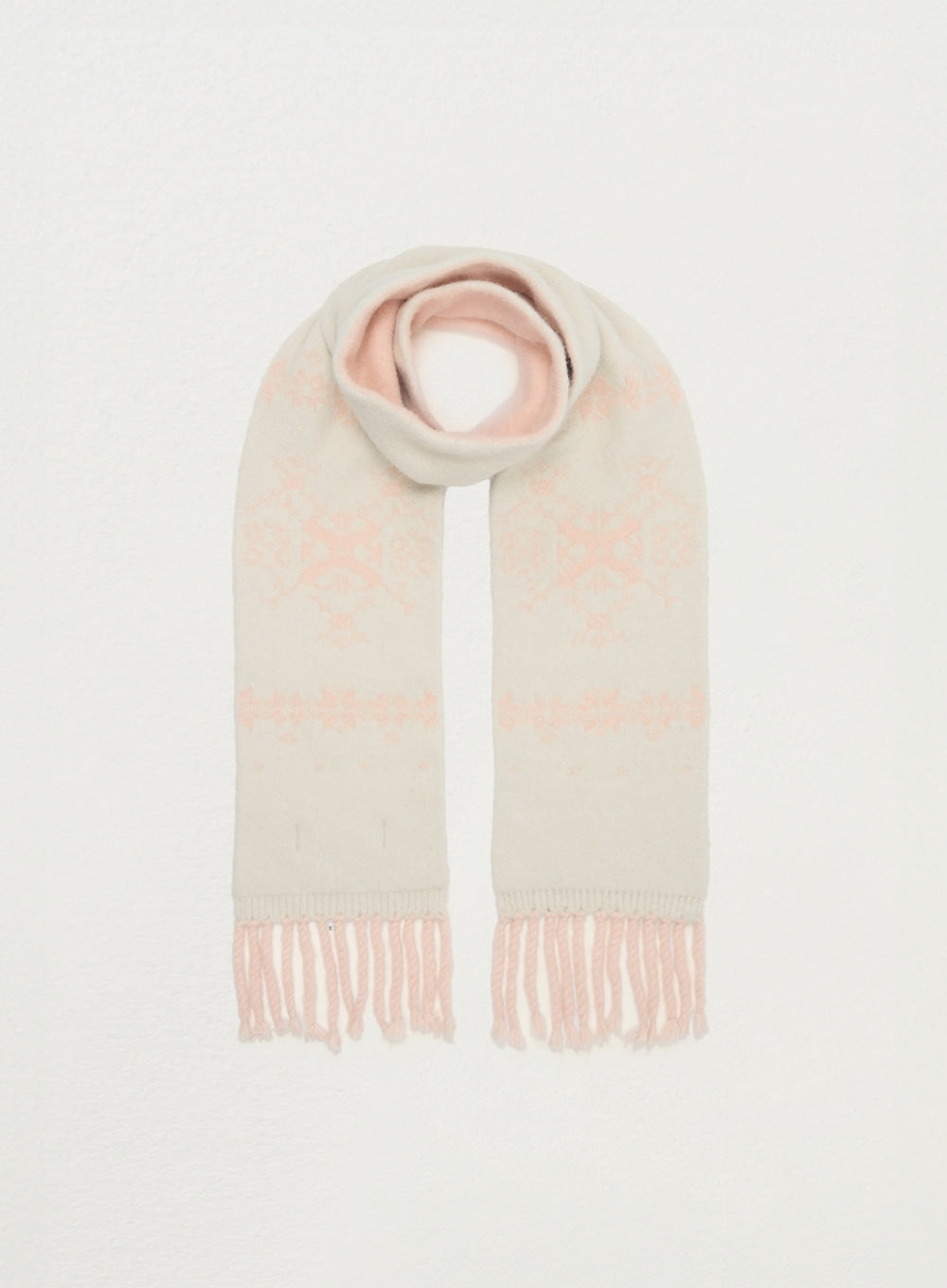 [satur] Nordic Intarsia Knit Muffler - Pink