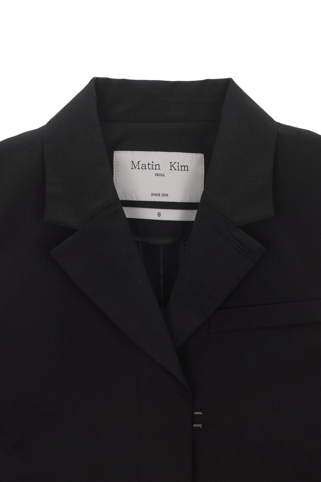 Matinkim Zipper Point Linen Crop Jacket IN Black