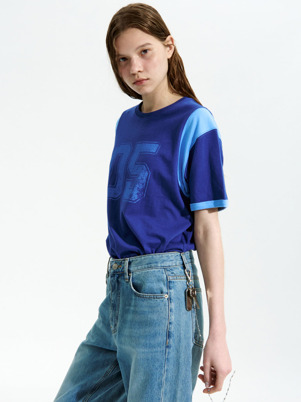 [Low Classic] Trimming 05 T-Shirt_Blue
