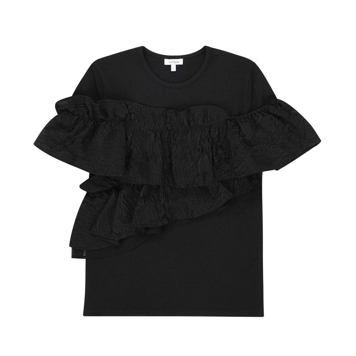 Vunque Soft Ruffle T-shirt Black