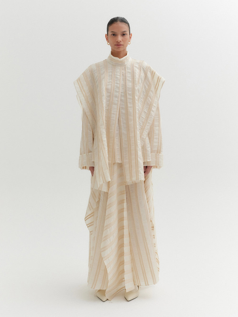 EENK Layered Long Skirt - Beige