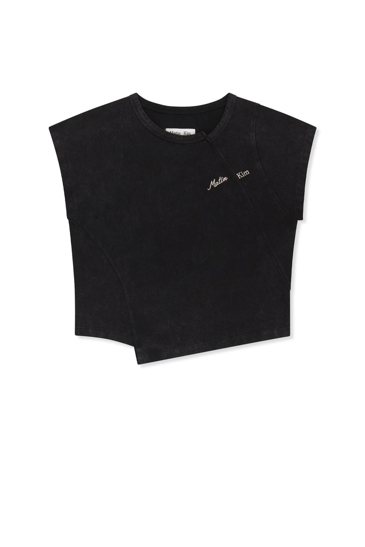 Matinkim Curved Cut Slim Top IN Black