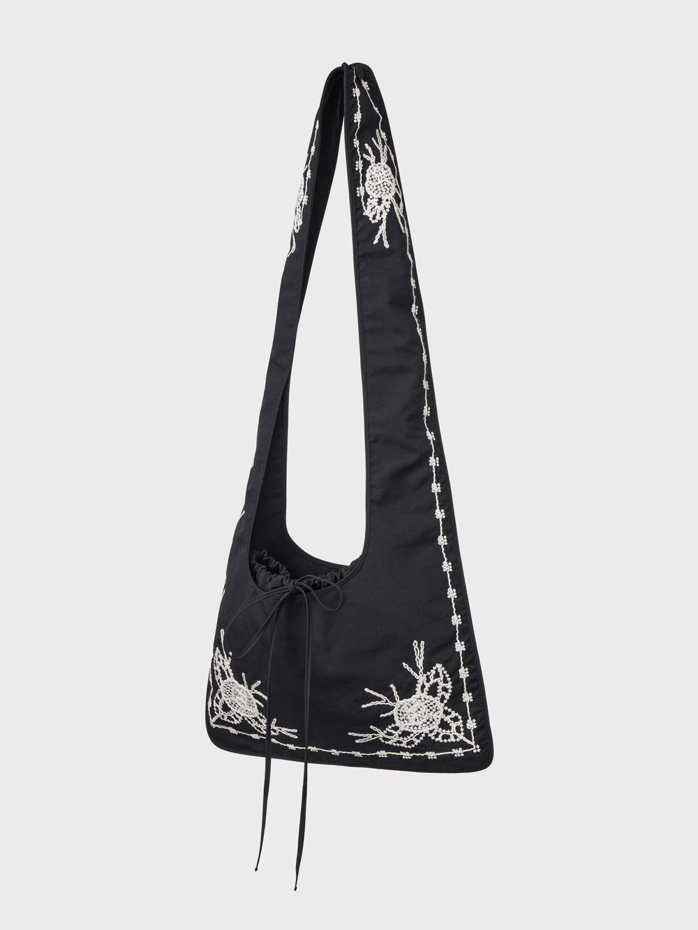 EENK Valentine Embroidery Shoulder Bag - Black