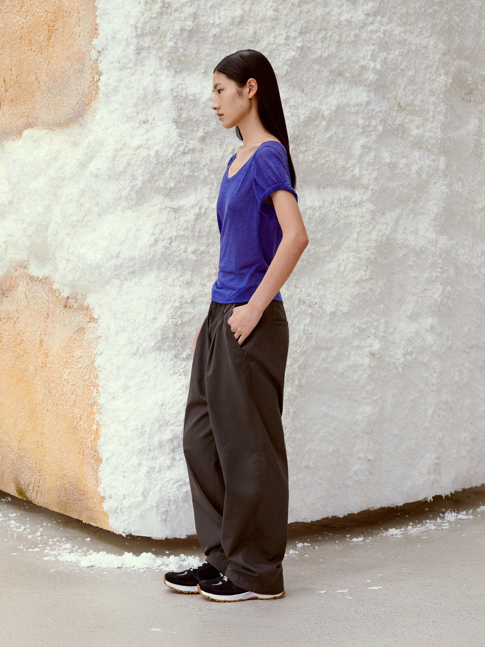 [Low Classic] Drawstring Cotton Pants_Charcoal