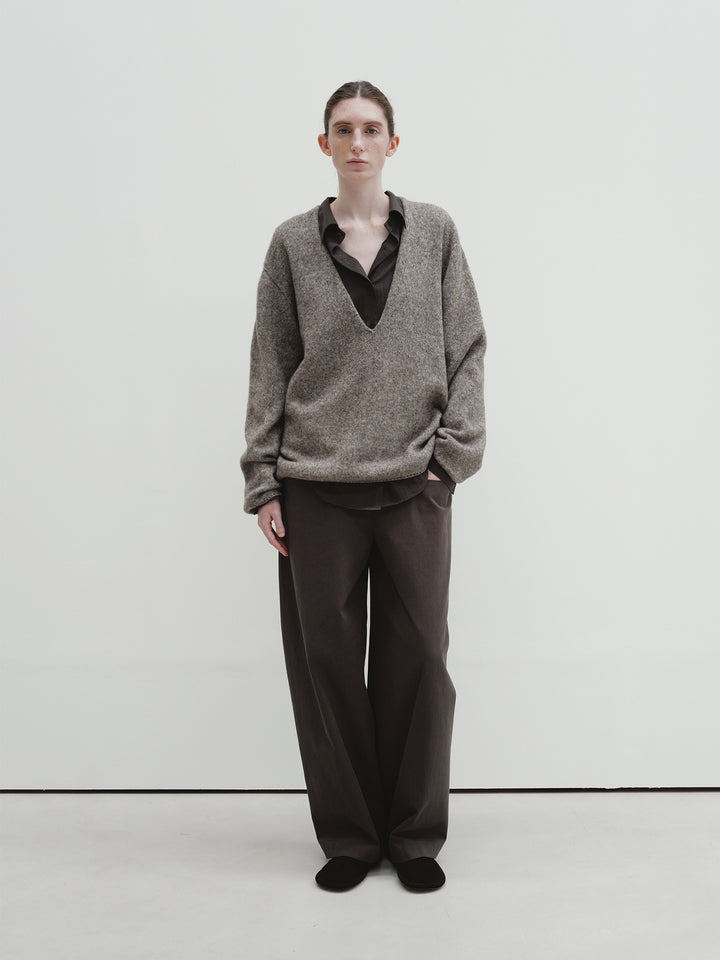 Moia low pocket pants (smoke brown)