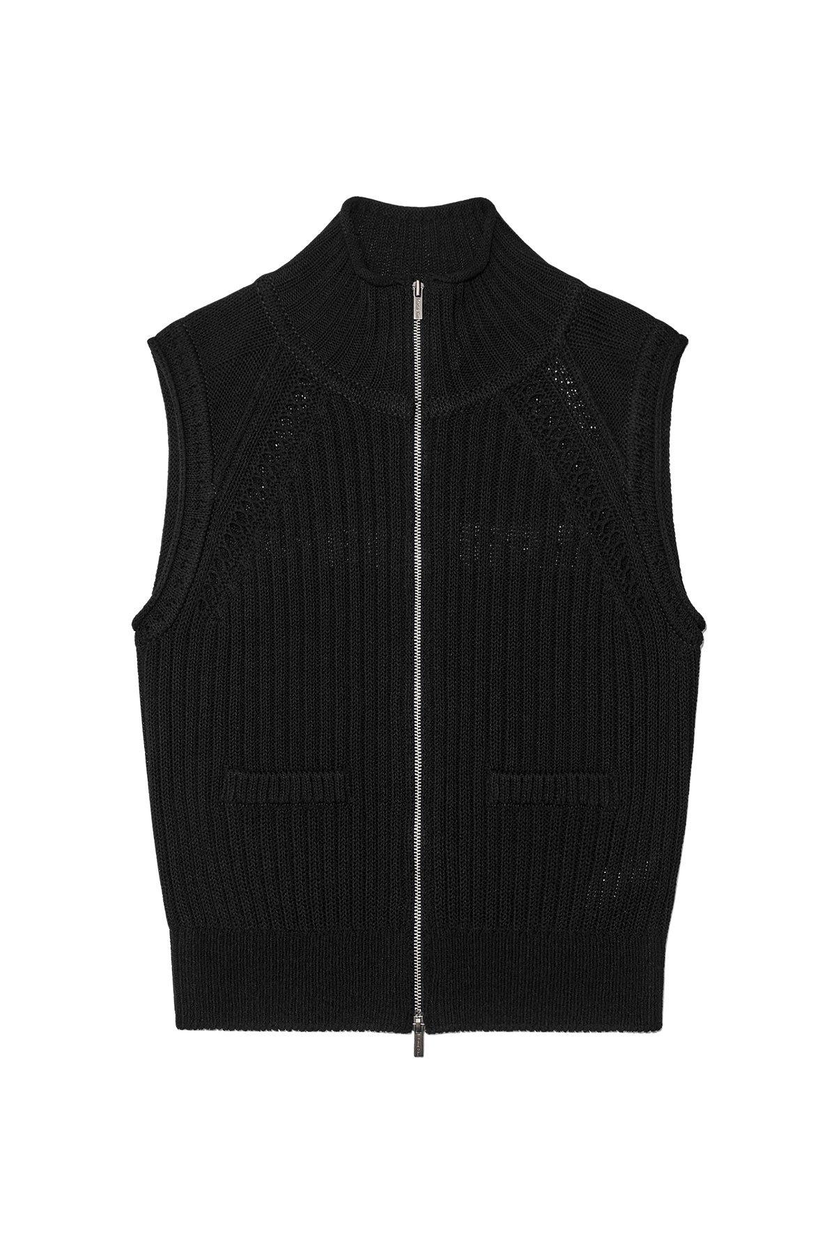 Matinkim Back Logo High Neck Knit Vest IN Black