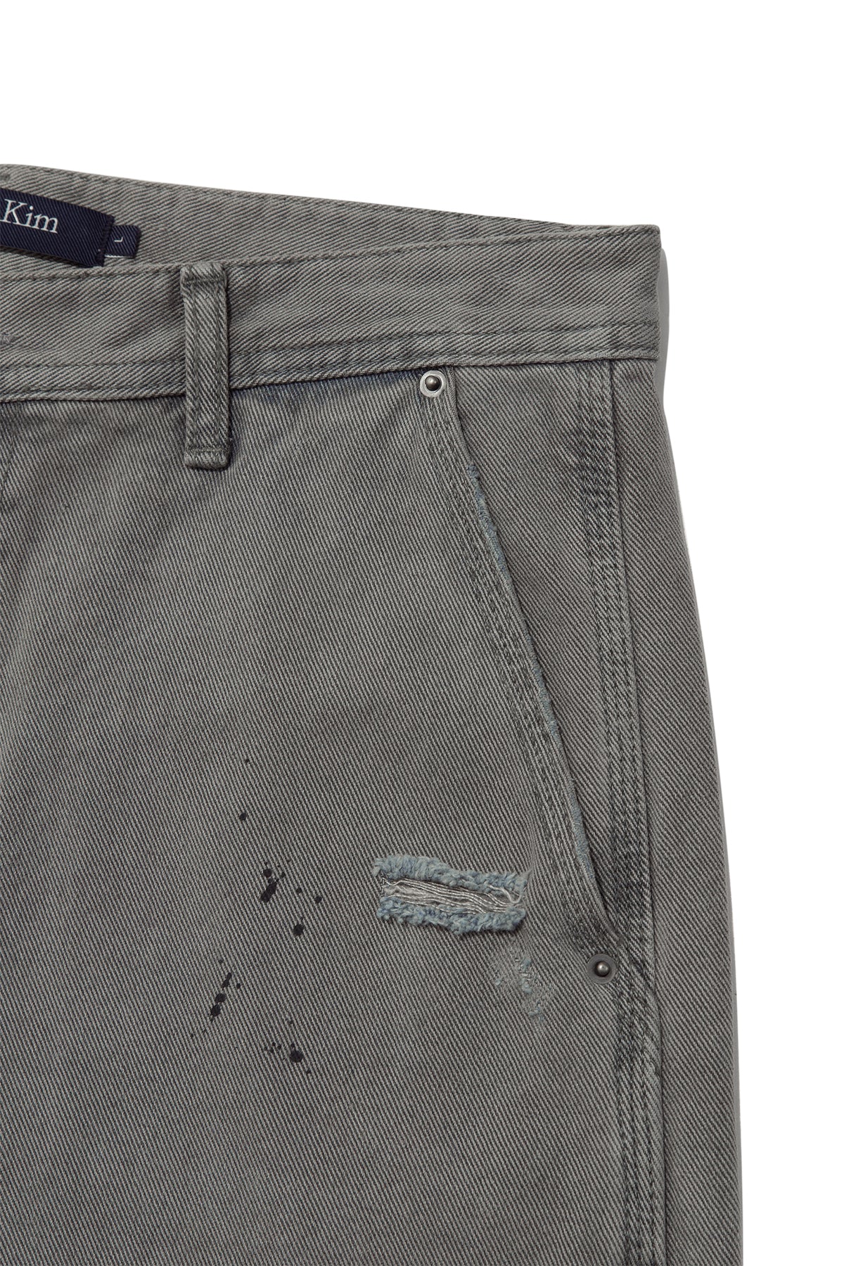 Matinkim Vintage Painting Carpenter Pants For Men IN Grey