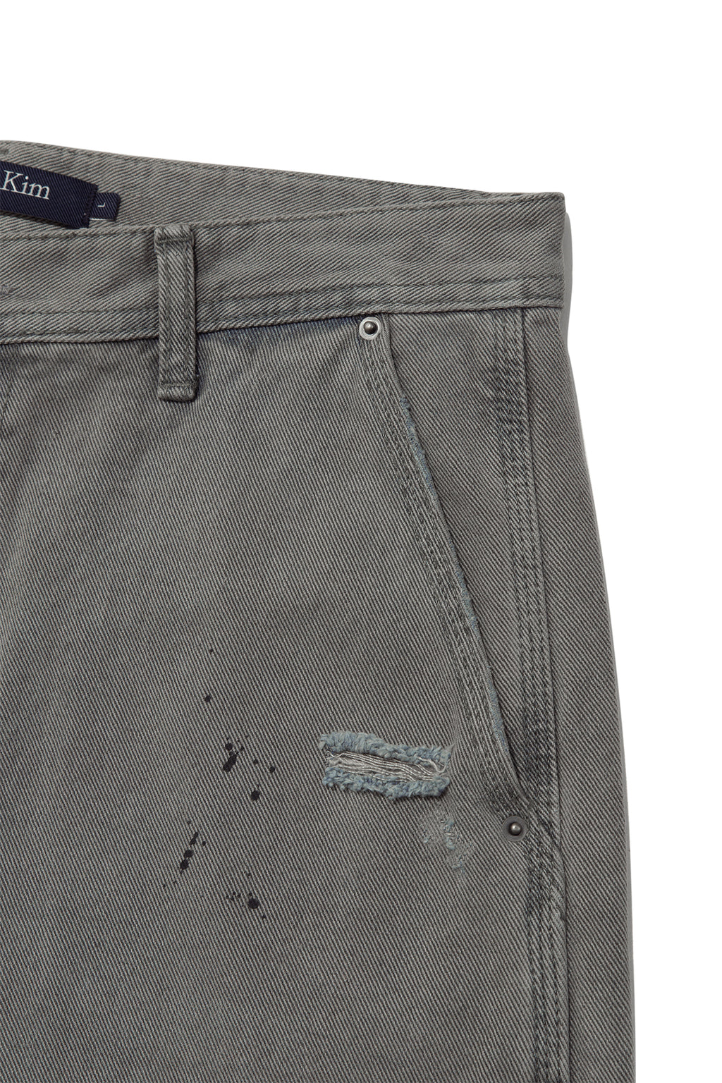 Matinkim Vintage Painting Carpenter Pants For Men IN Grey