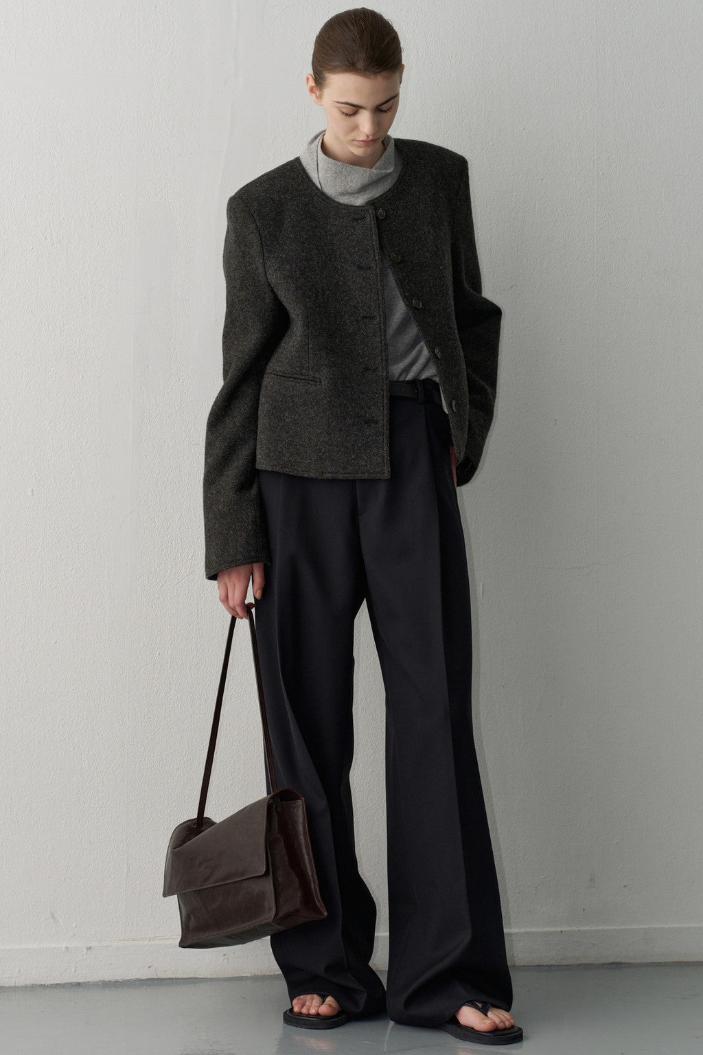 Facade Pattern Timeless Wool Pants black