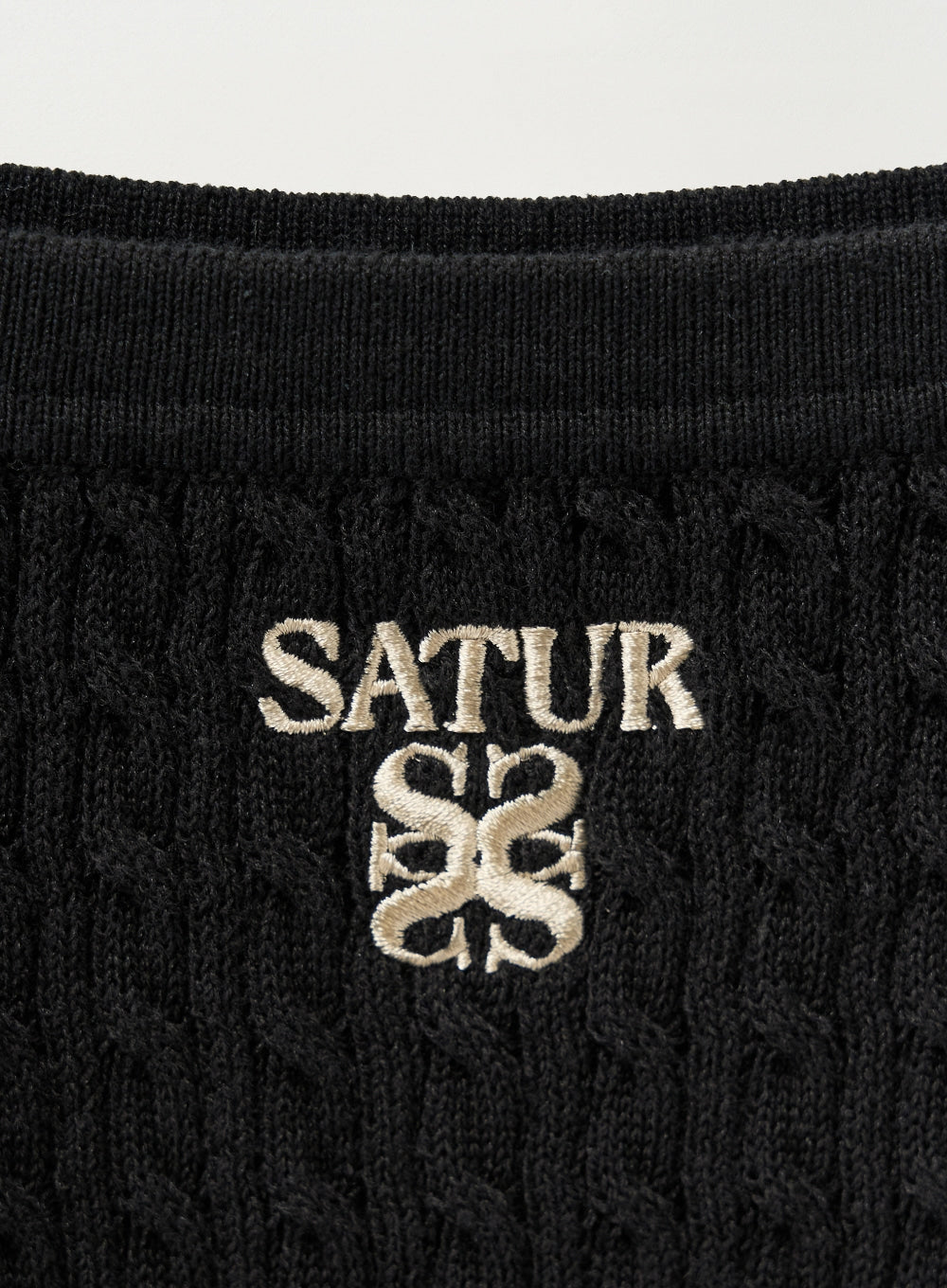 [satur] (W) Cable Knit Camisole - Black