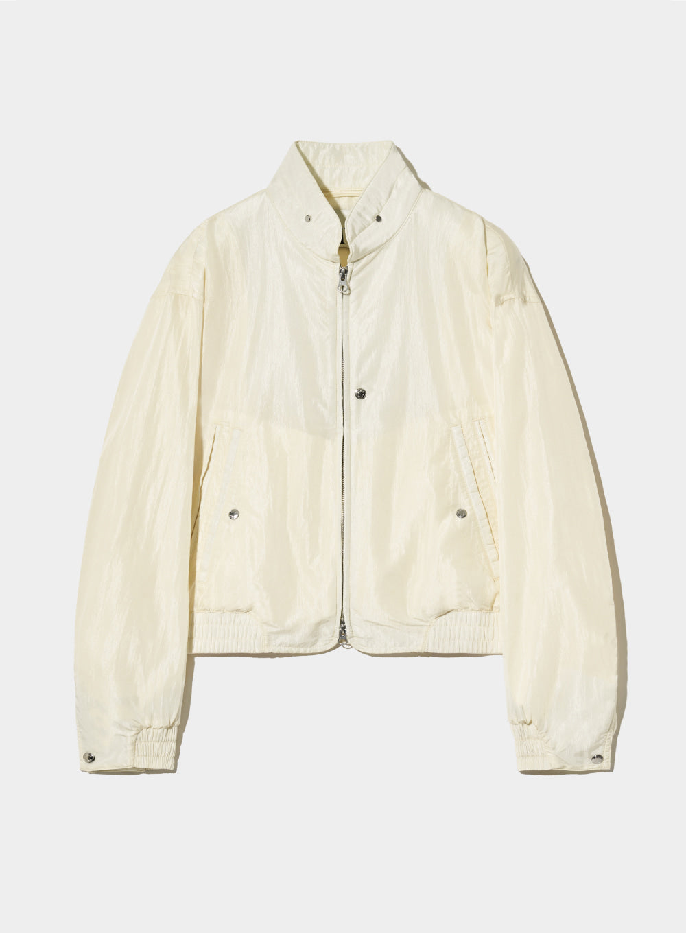 [satur] (W) Santee Nylon Oversized Blouson Ma-1 Jacket - Resort Cream