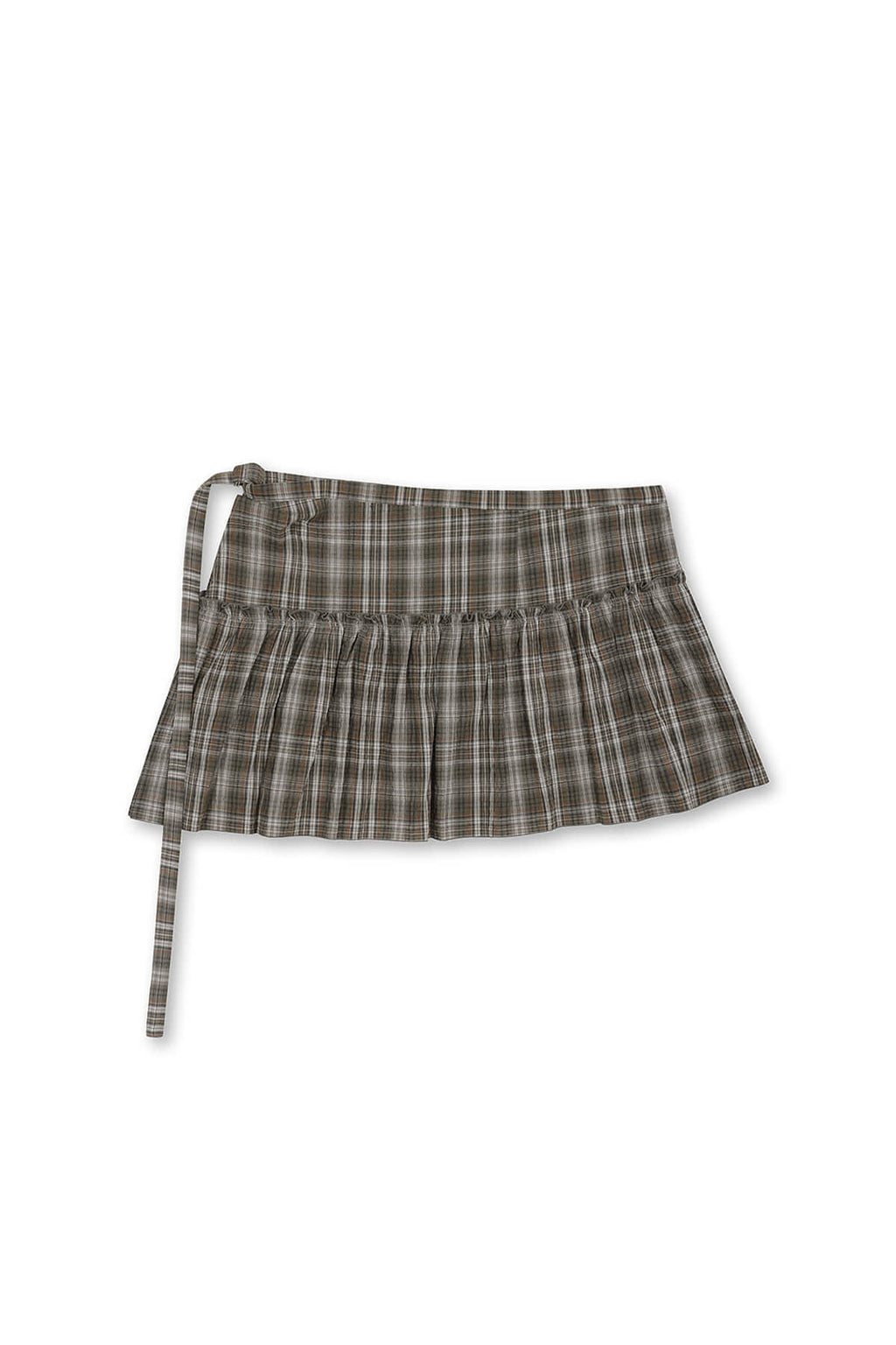 [matinkim] CHECK LAYERED SKIRT IN GREY