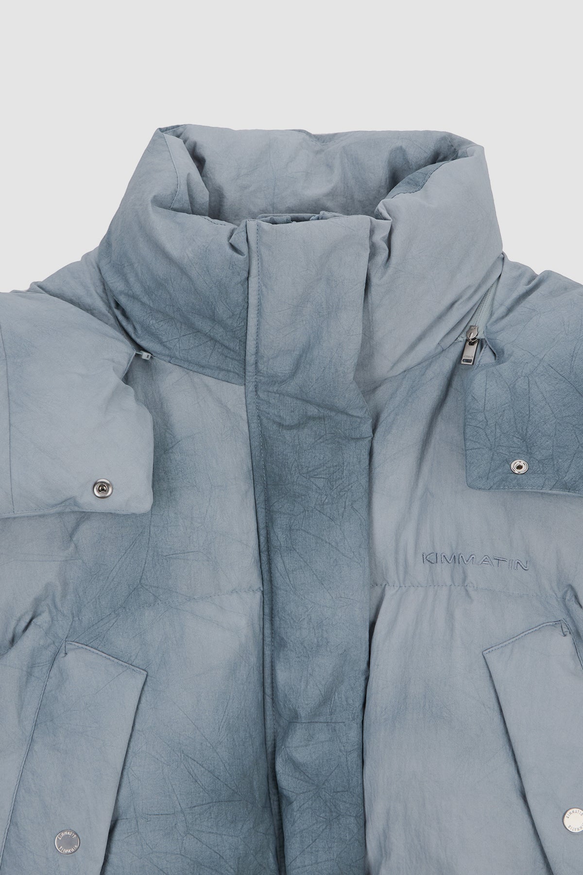 Matinkim Dying Effect Volume Puffer Down Jumper IN Light Grey