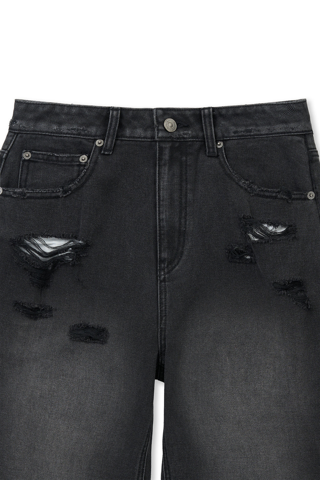 Matinkim Back Pocket Patch Destroyed Denim Pants IN Black