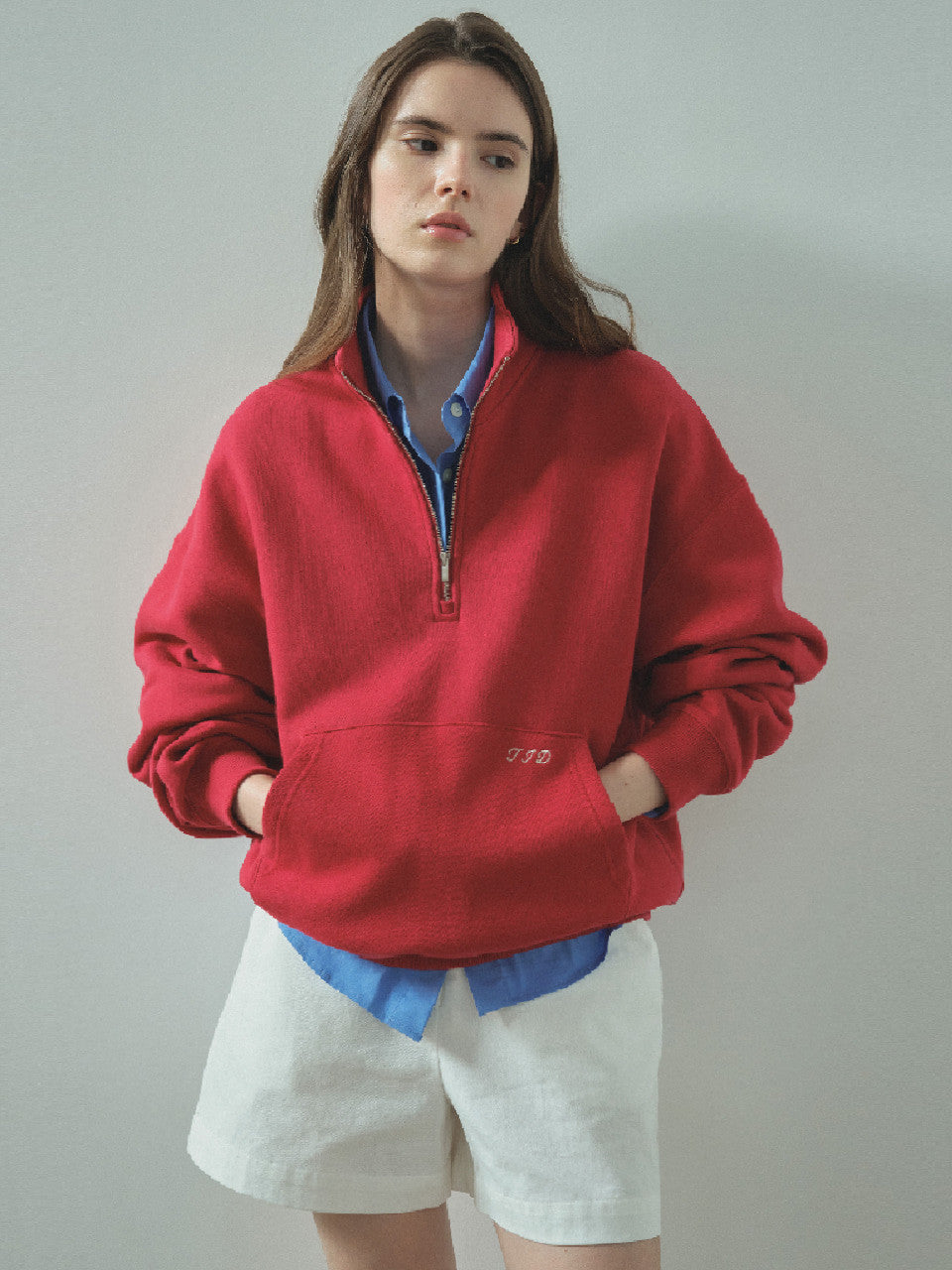 Tillidie Brushed Zip Up Mtm Red