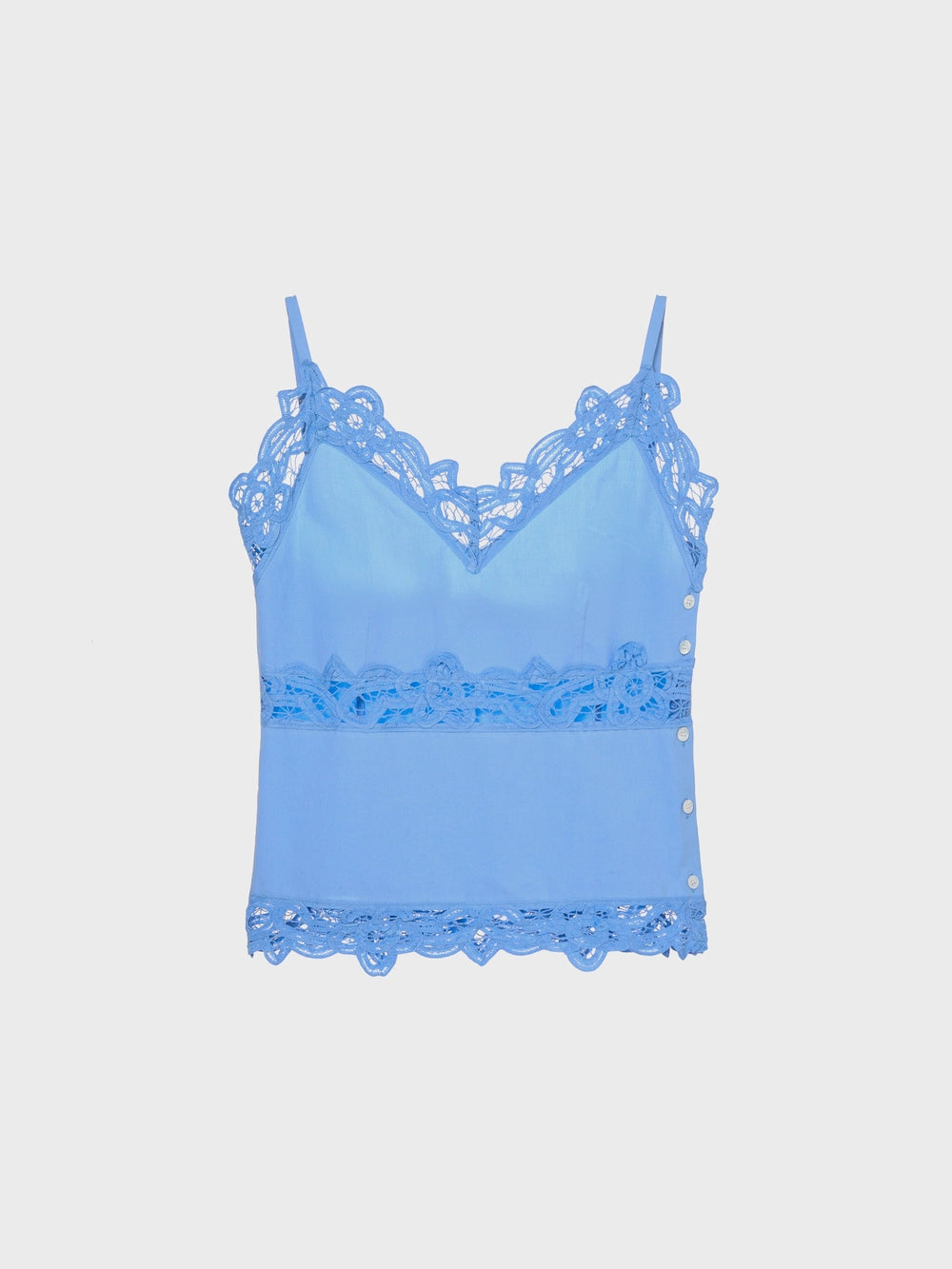 EENK Lace Detail Sleeveless Top - Light Blue