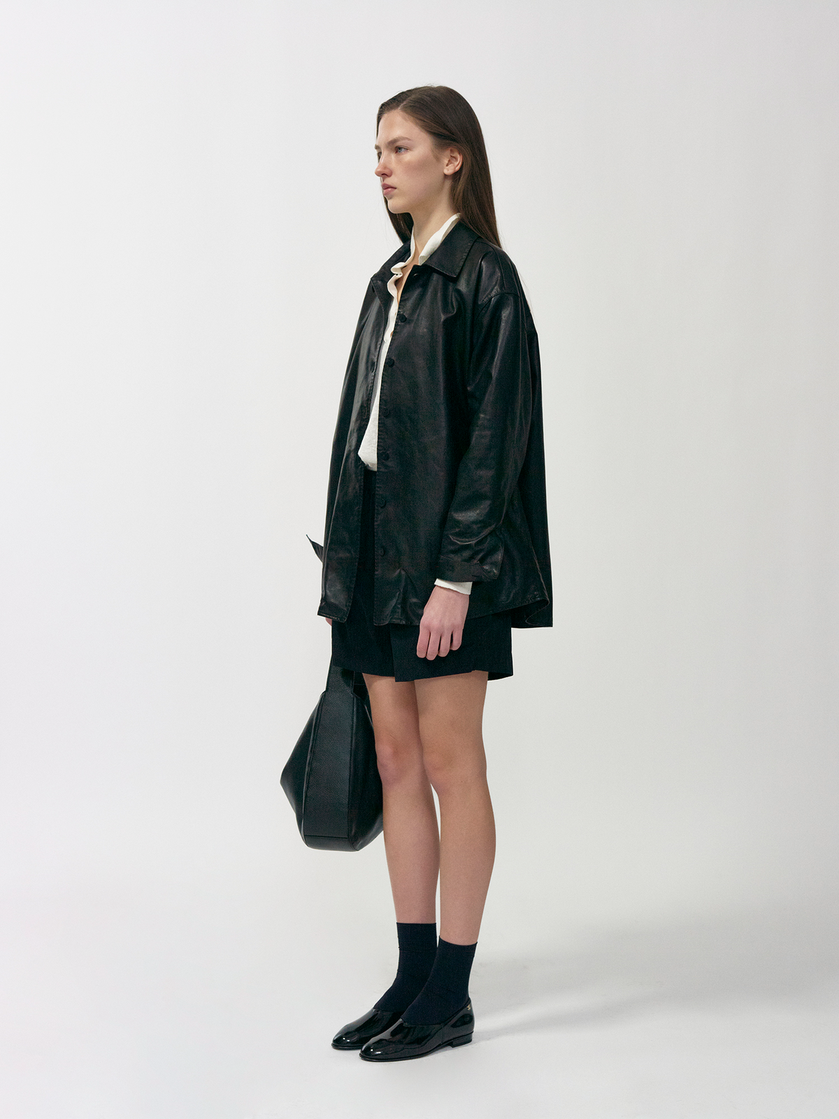 Nothing Written Julian leather shirt (Black)