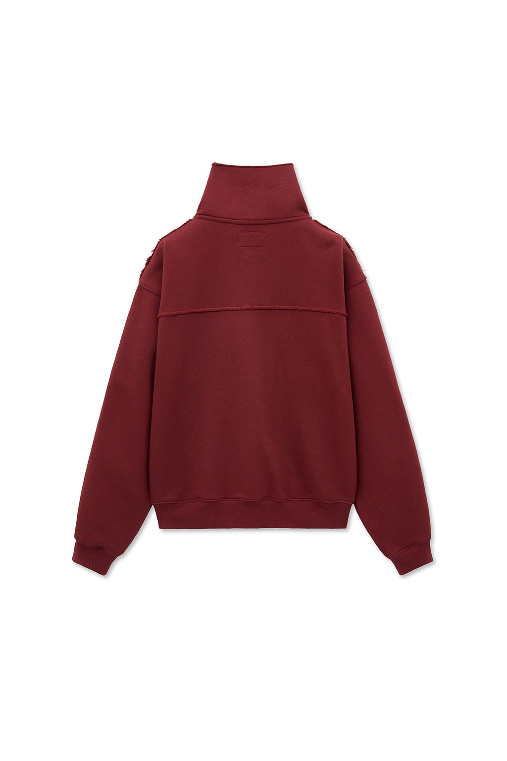 [matinkim] CUT OUT HALF ZIP SWEATSHIRT FOR WOMEN IN BURGUNDY