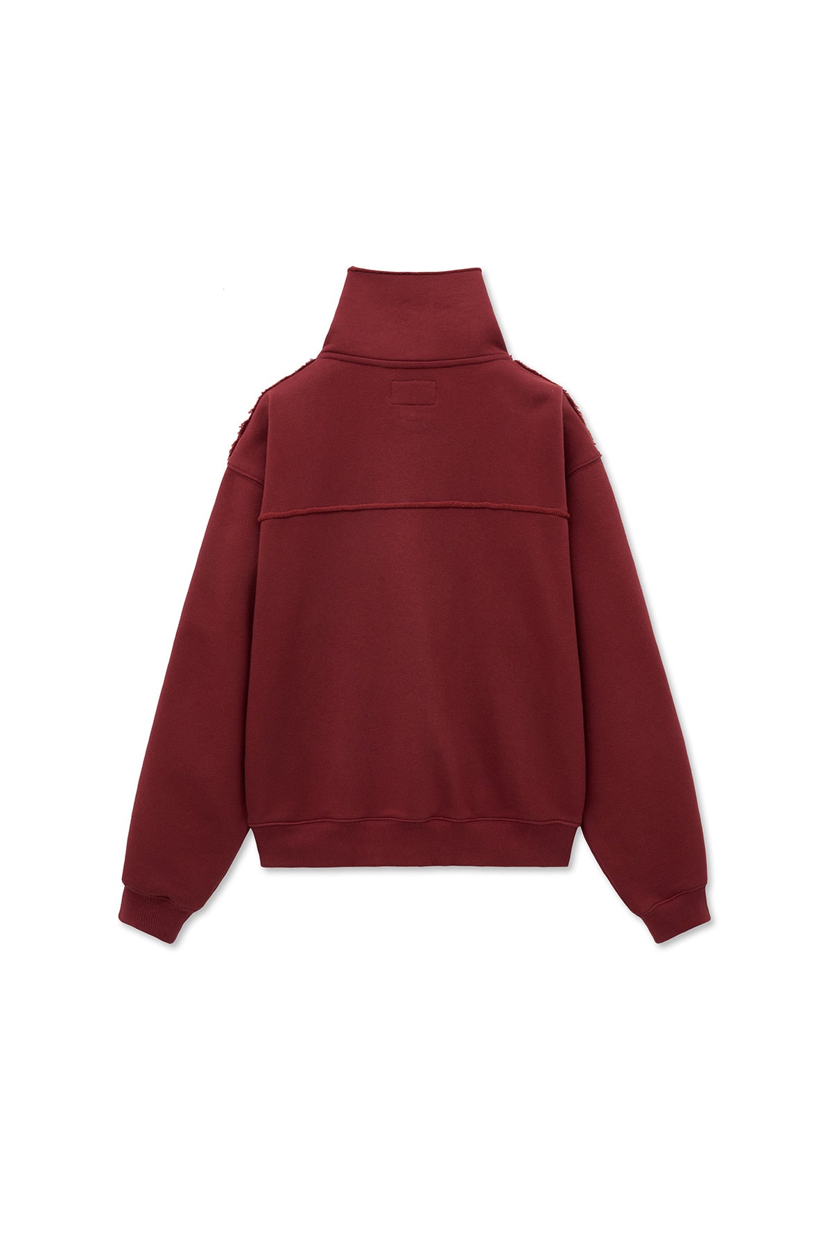[matinkim] CUT OUT HALF ZIP SWEATSHIRT FOR WOMEN IN BURGUNDY