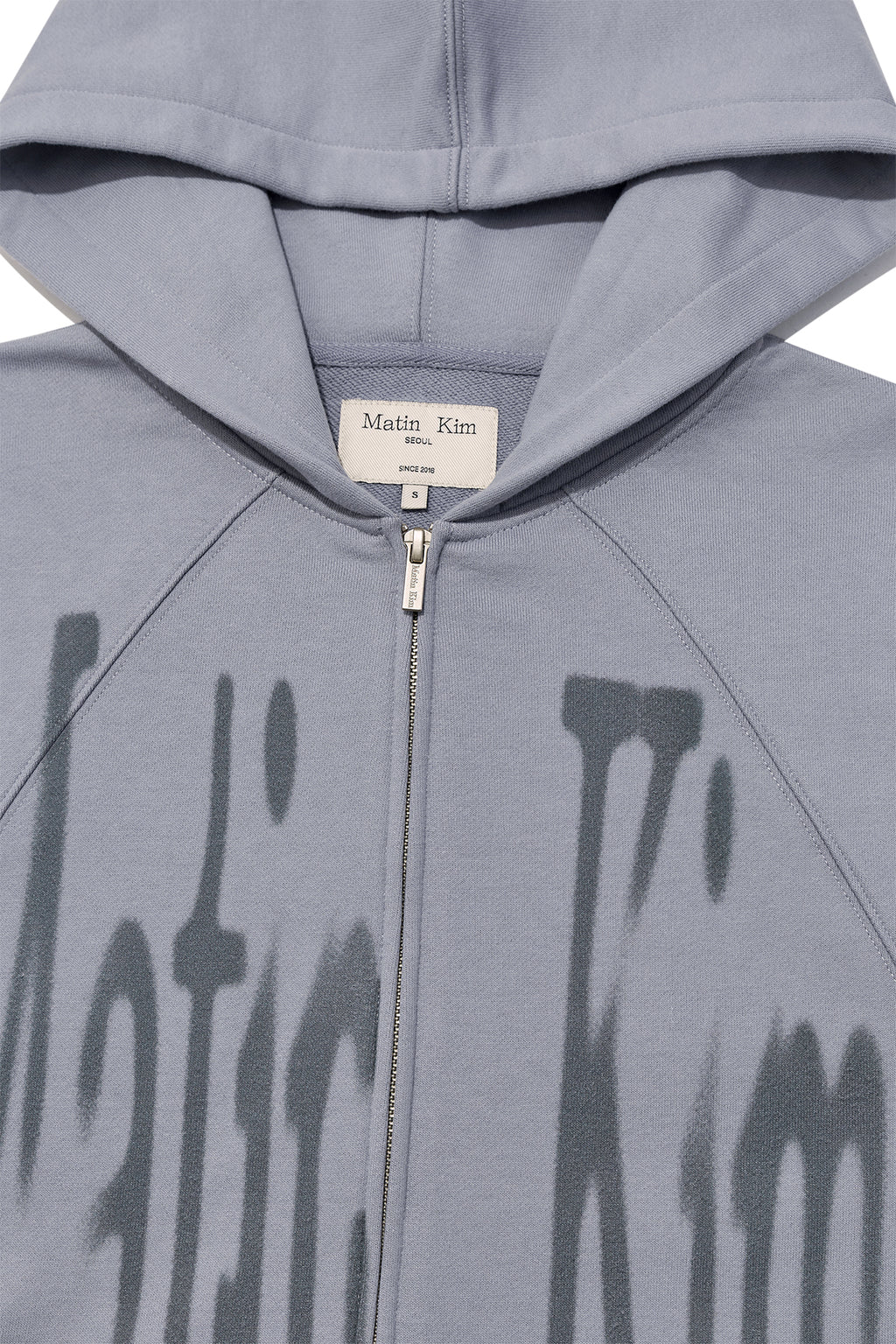 Matinkim Big Logo Hoody Zip UP IN Smoke Blue