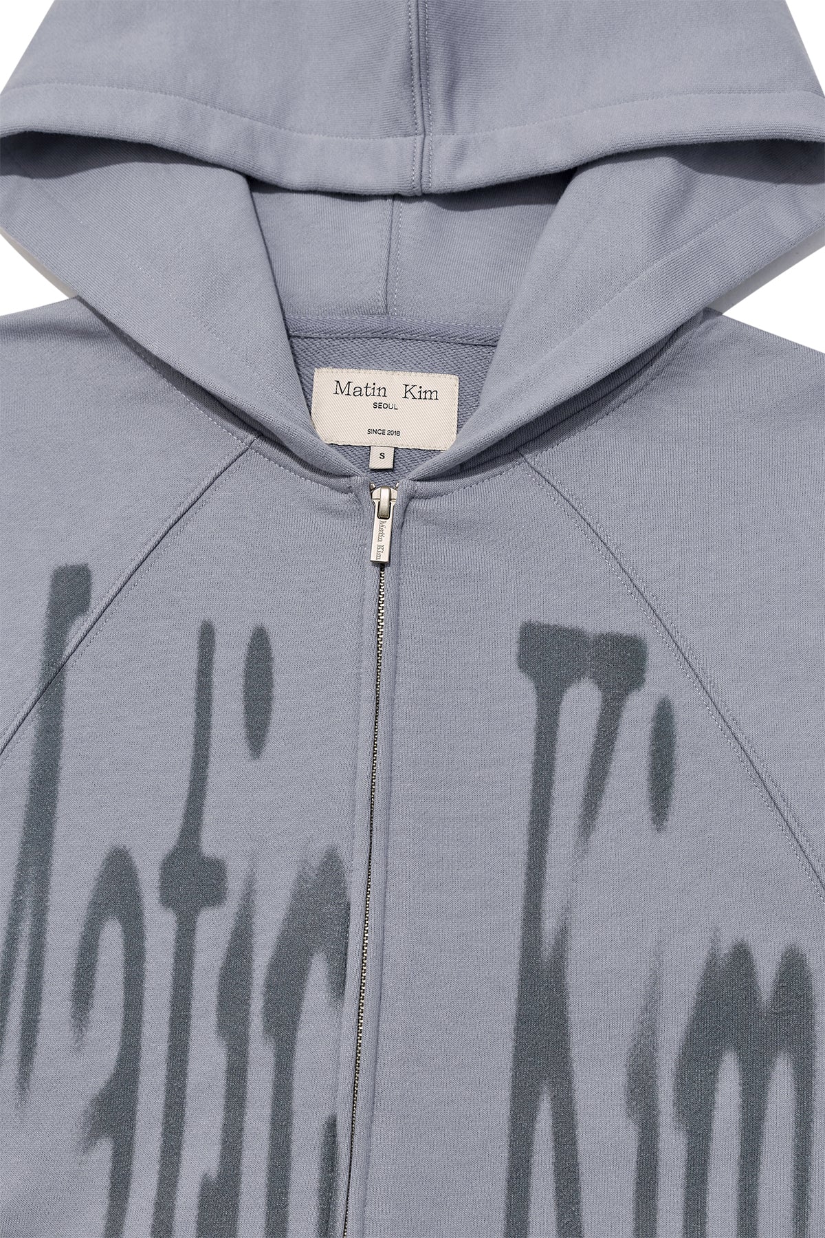 Matinkim Big Logo Hoody Zip UP IN Smoke Blue