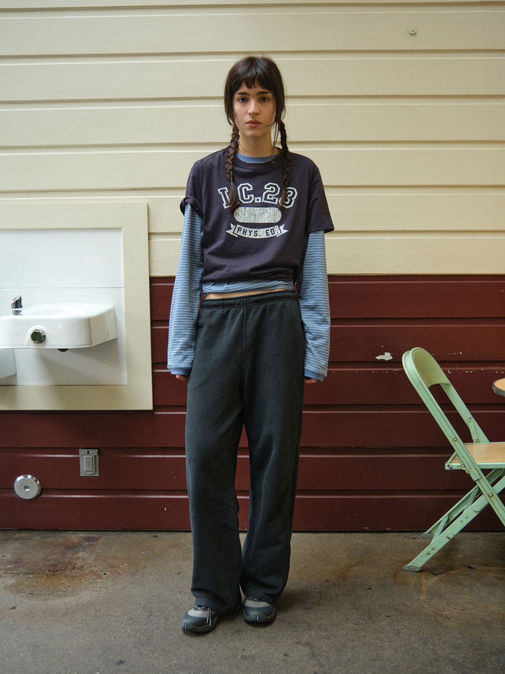 [Low Classic] Lc 23 Tee_Charcoal Navy