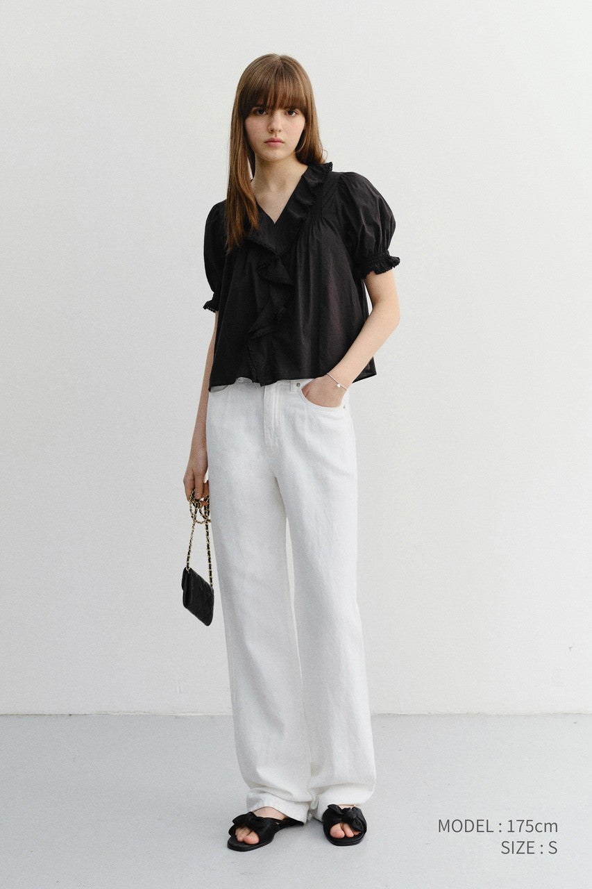Dunst Ruffle Blouse Black