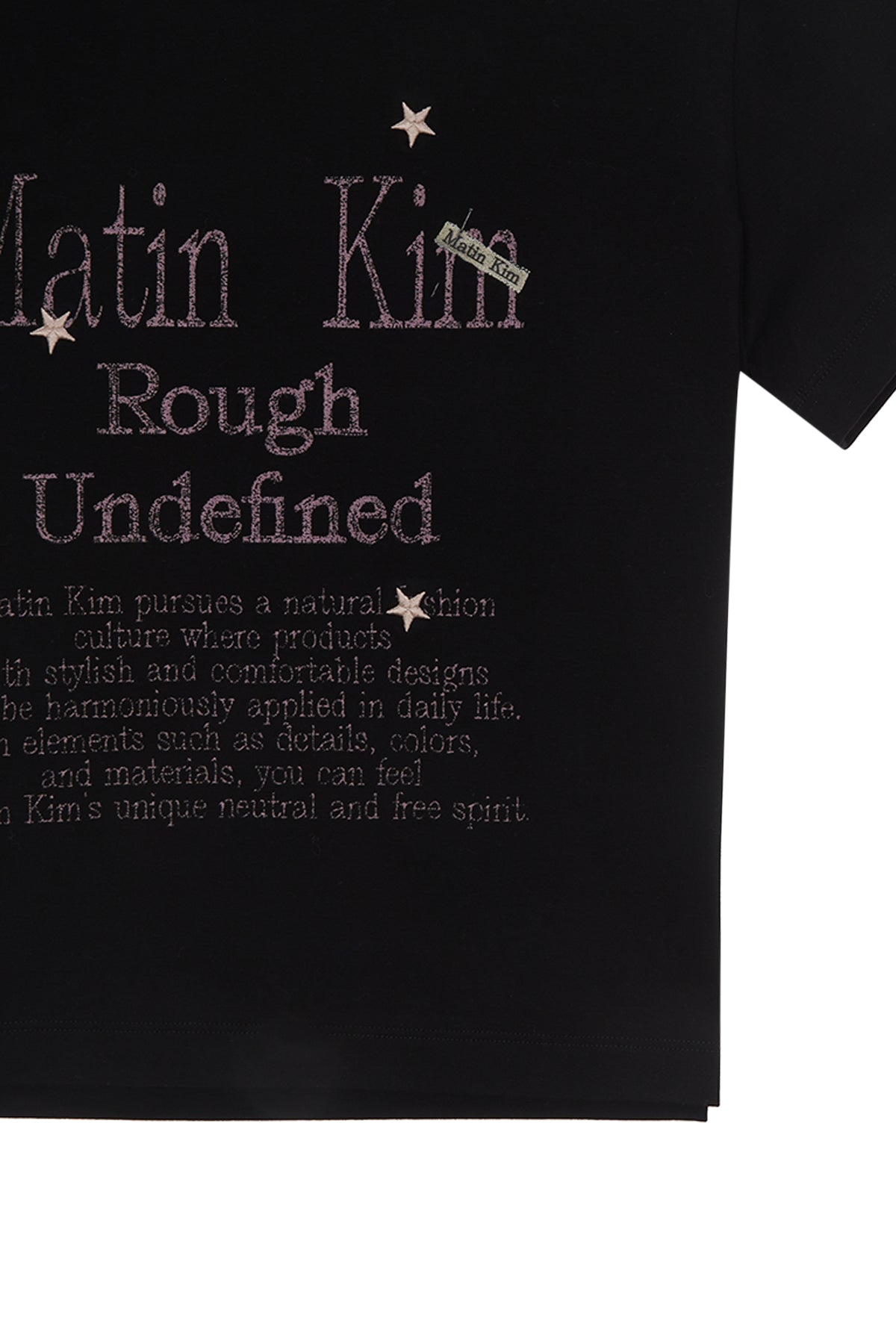 [matinkim] DAZZLE LETTERING CROP TOP IN BLACK