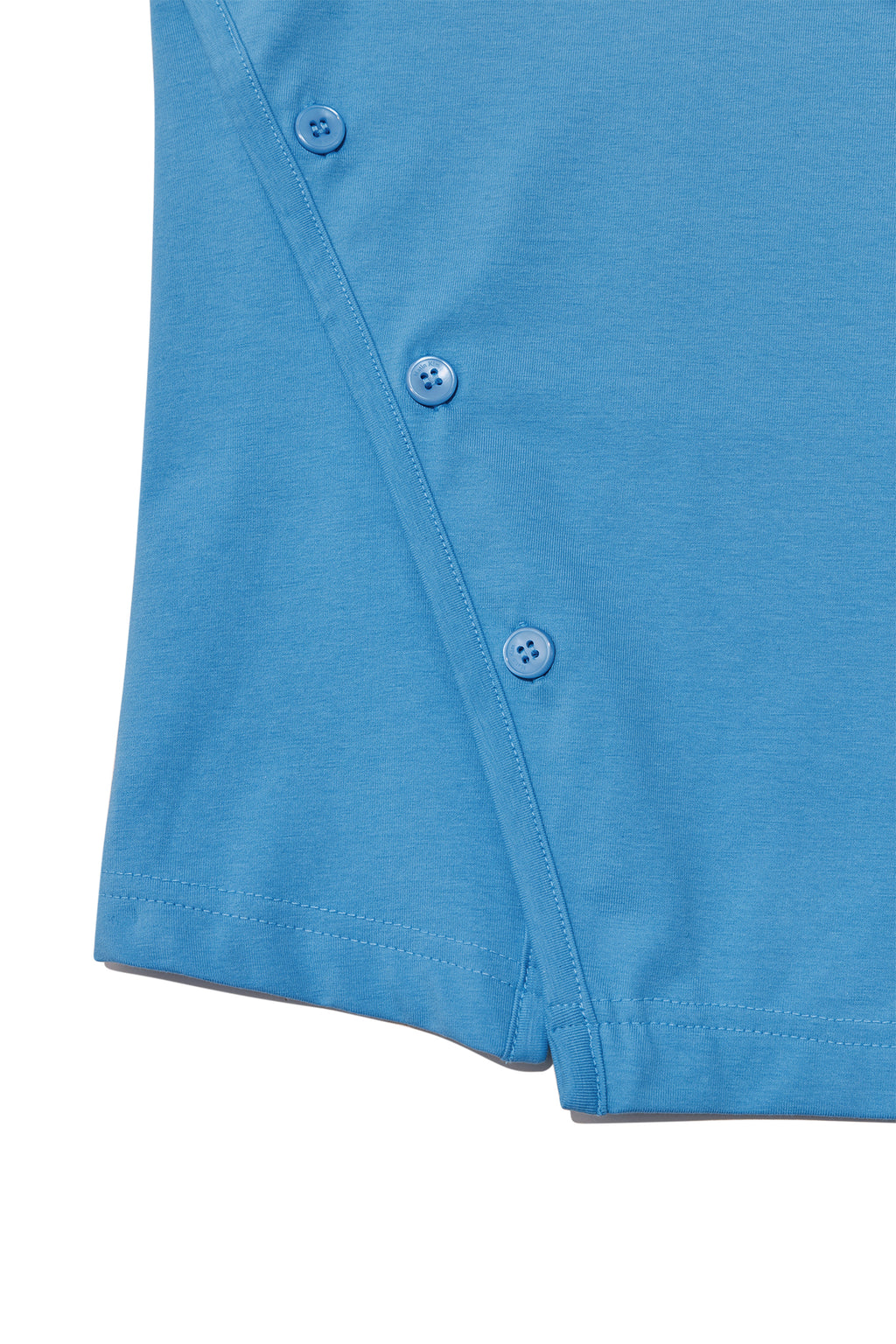 [matinkim] SLIT BUTTON POINT CROP TOP IN BLUE