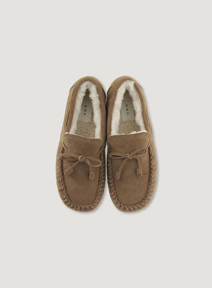 Mango Maniplease Boco Shearling Moccasin Chestnut