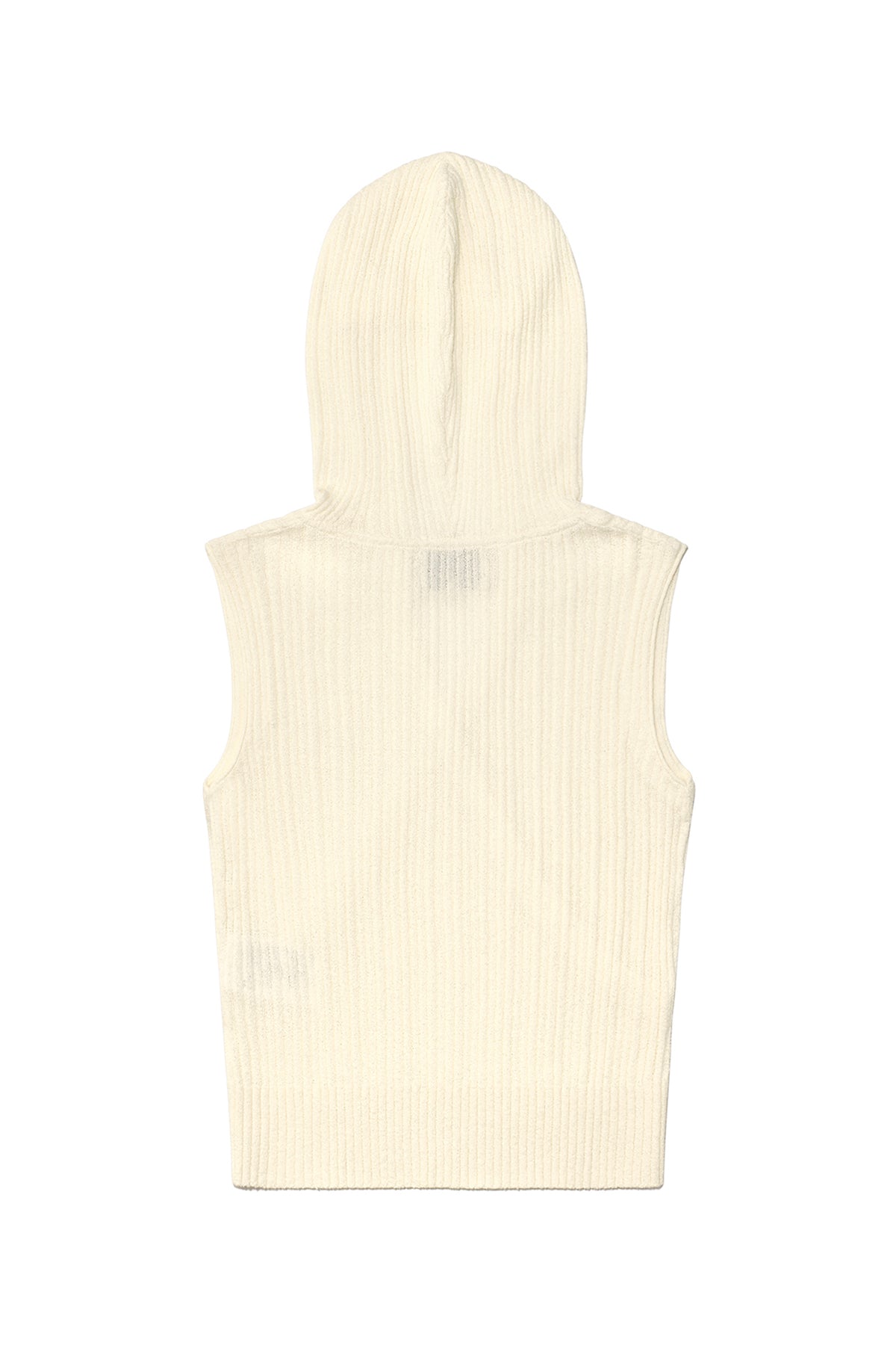 [matinkim] Wrap Sleeveless Knit Hoody Top IN Ivory