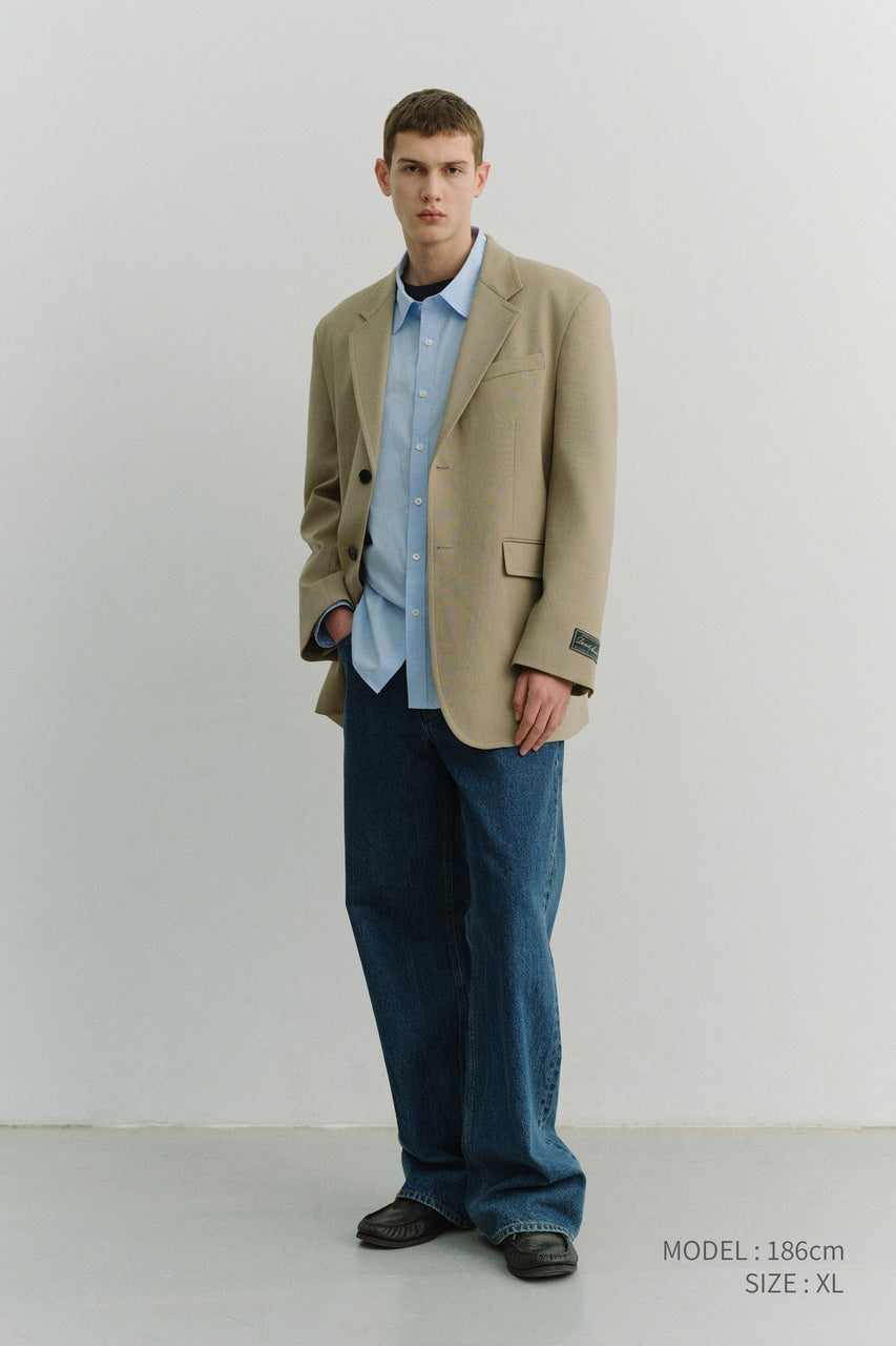 Dunst Unisex Oversized Wool Blazer Camel Beige