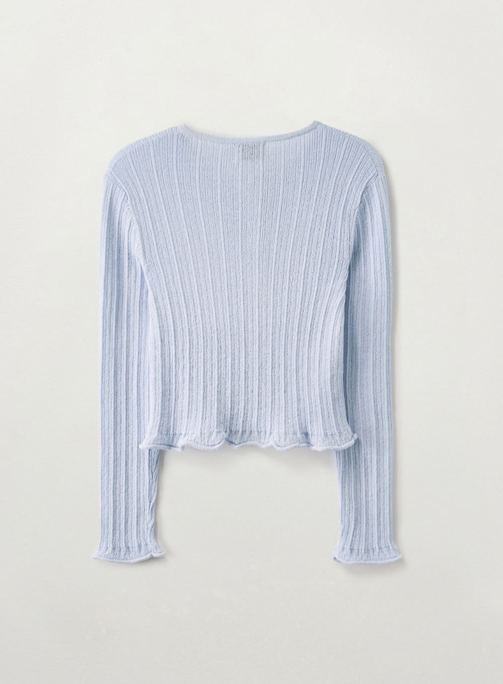 Satur (W) Sheer Long Sleeve Crop Cardigan - Sky Blue