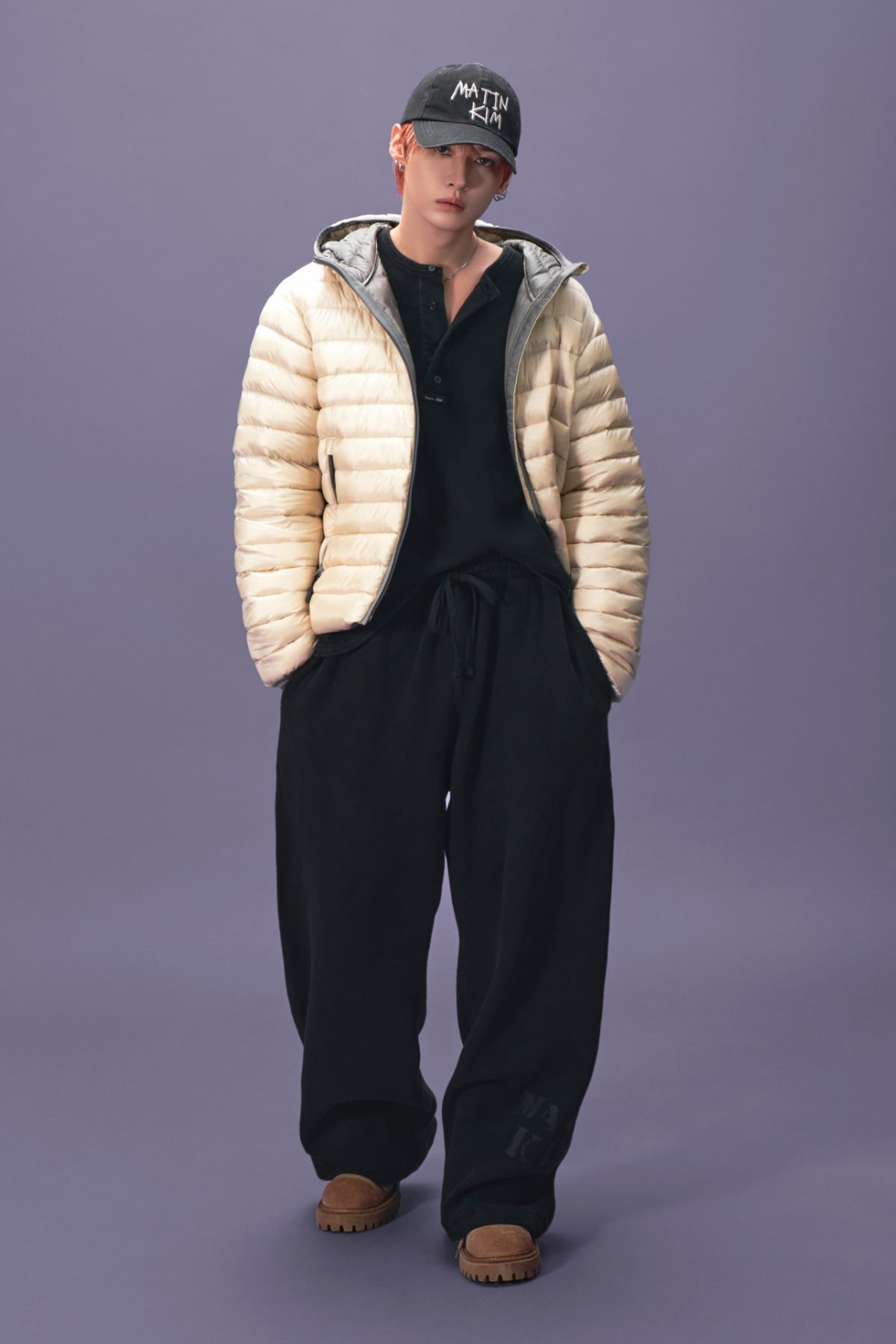 Matinkim Matin Washed Waffle Pants IN Charcoal
