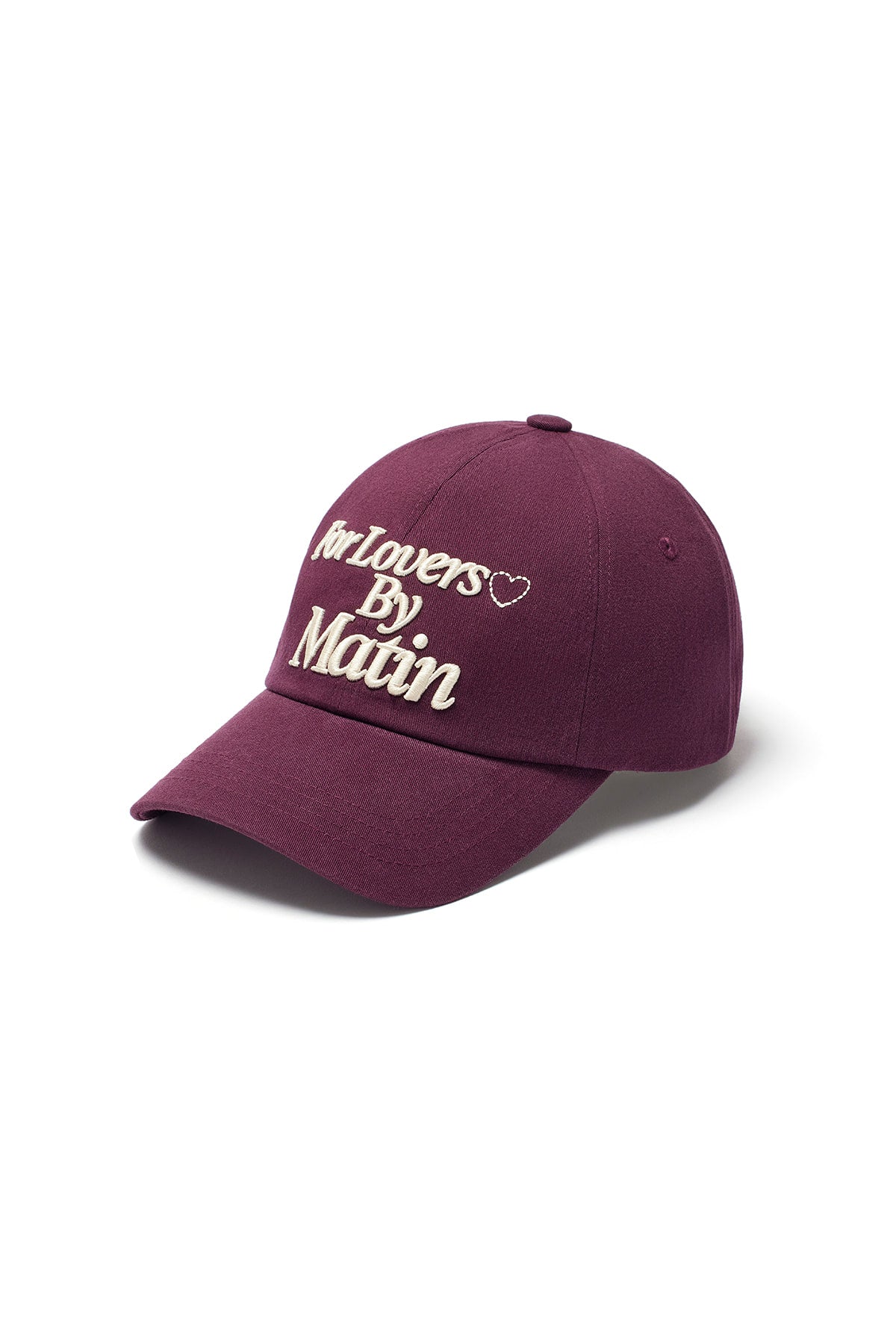 [matinkim] FOR LOVERS LOGO POINT BALL CAP IN BURGUNDY