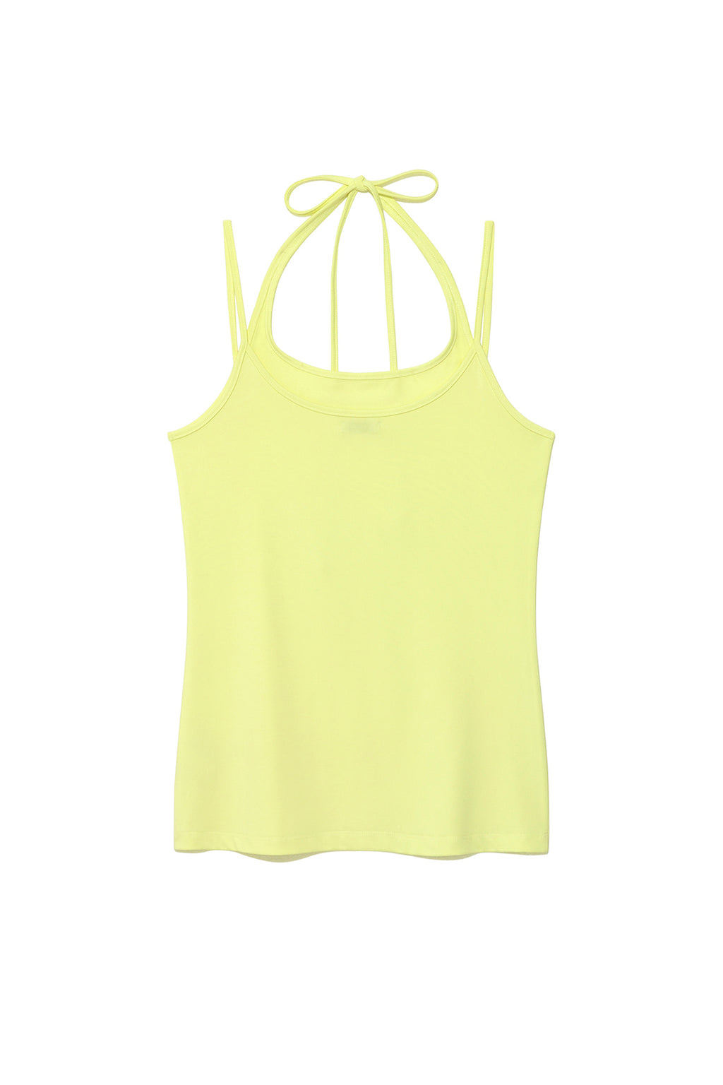 [matinkim] STRING HALTER NECK TANK TOP IN LIGHT YELLOW