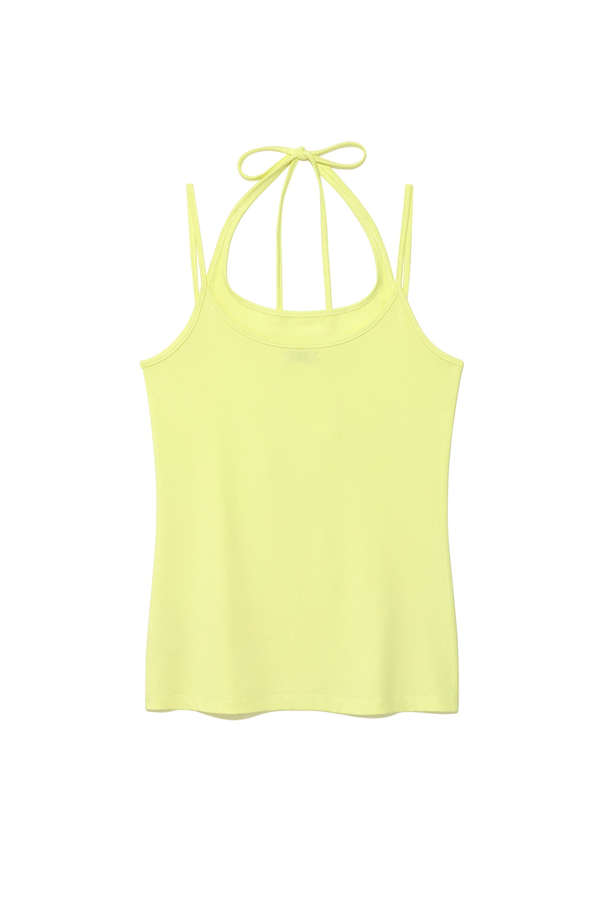 [matinkim] STRING HALTER NECK TANK TOP IN LIGHT YELLOW