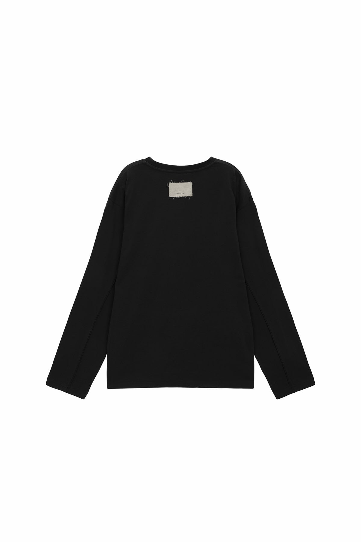 [matinkim] DIAGONAL OVERFIT LONG SLEEVE TOP IN BLACK