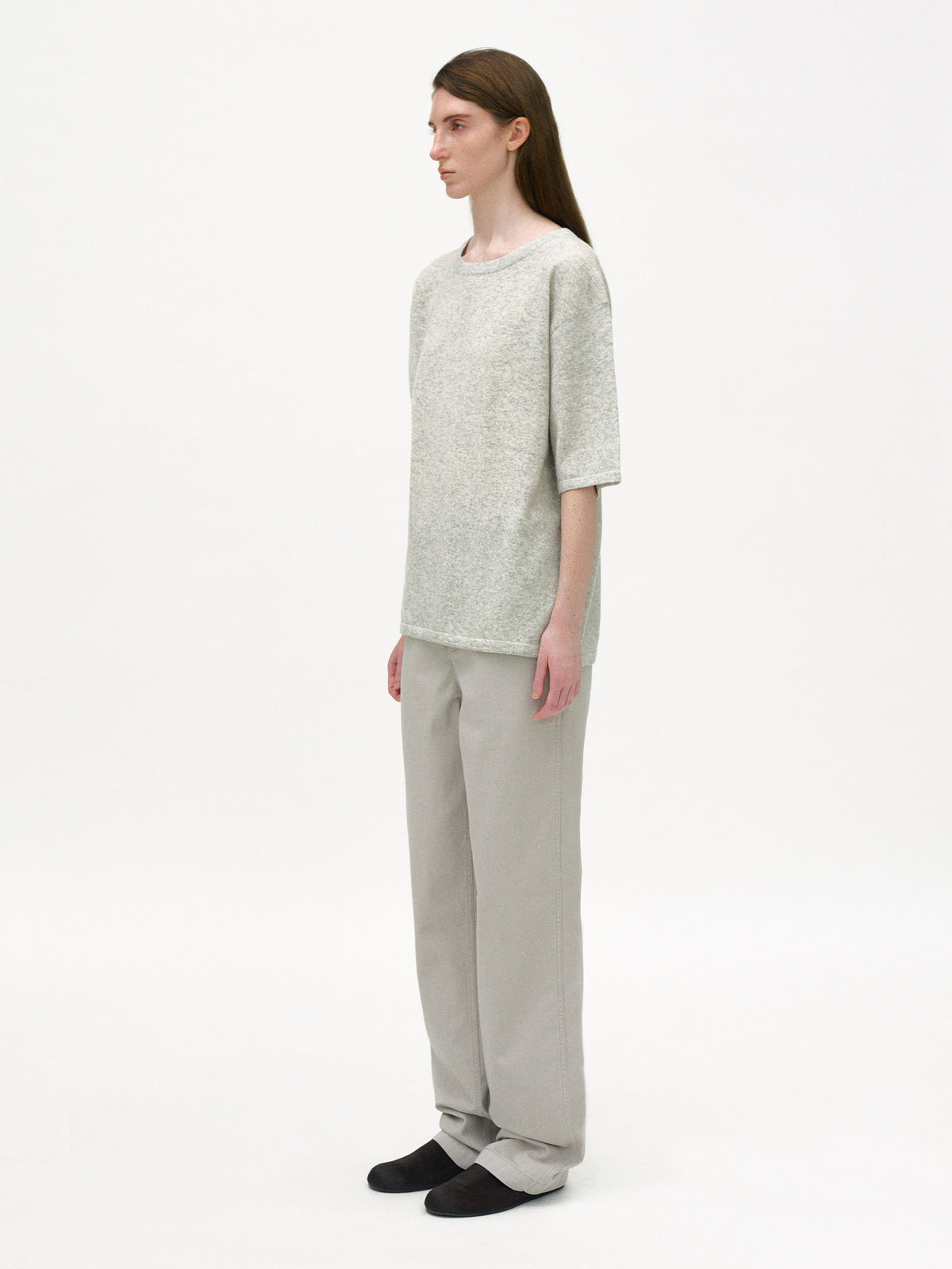 Nothing Written Short wool sleeve knit (Light gray)